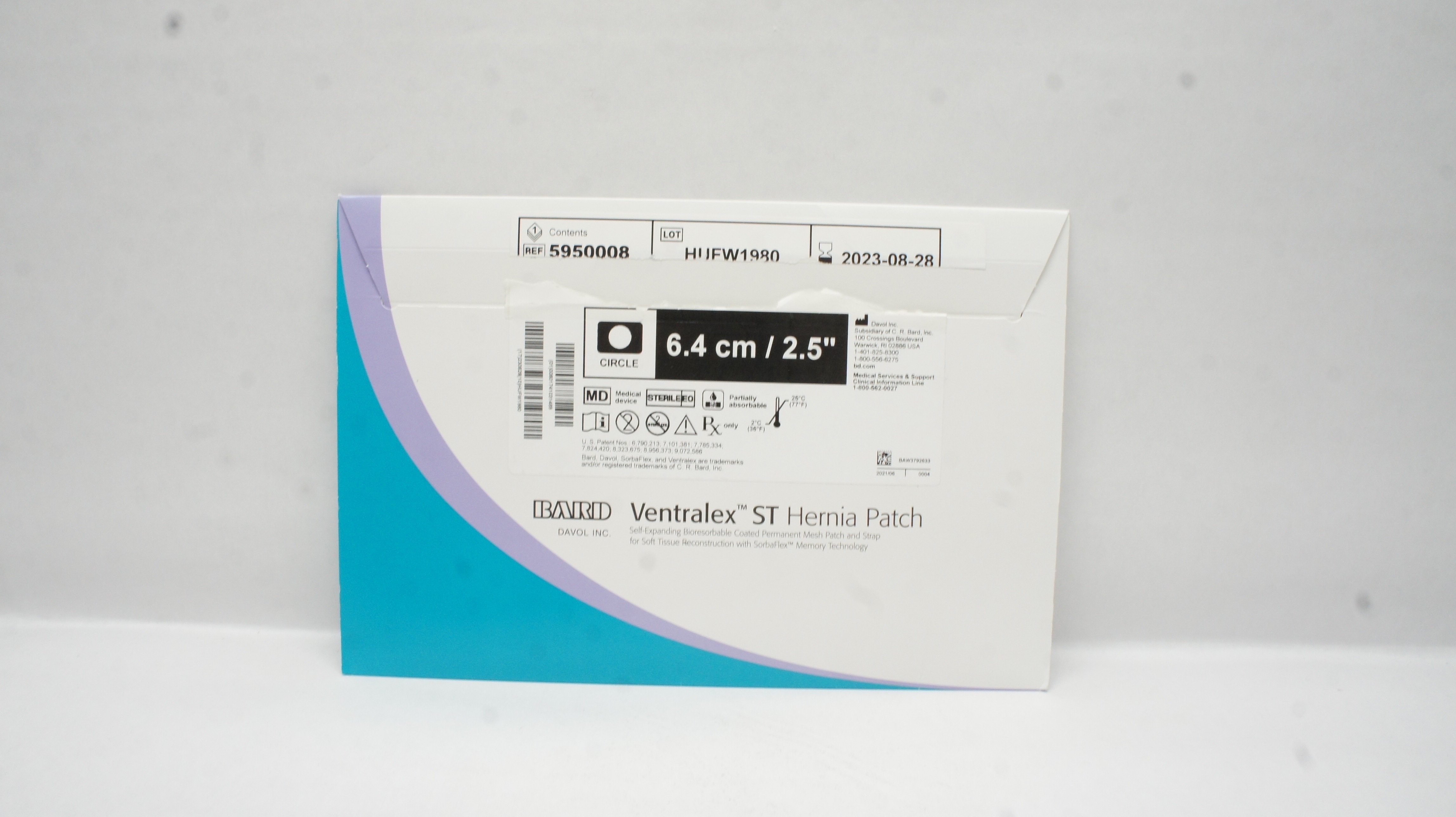 Bard 5950008 Ventralex ST Hernia Patch and Strap, Medium Circle 2.5inch (x)