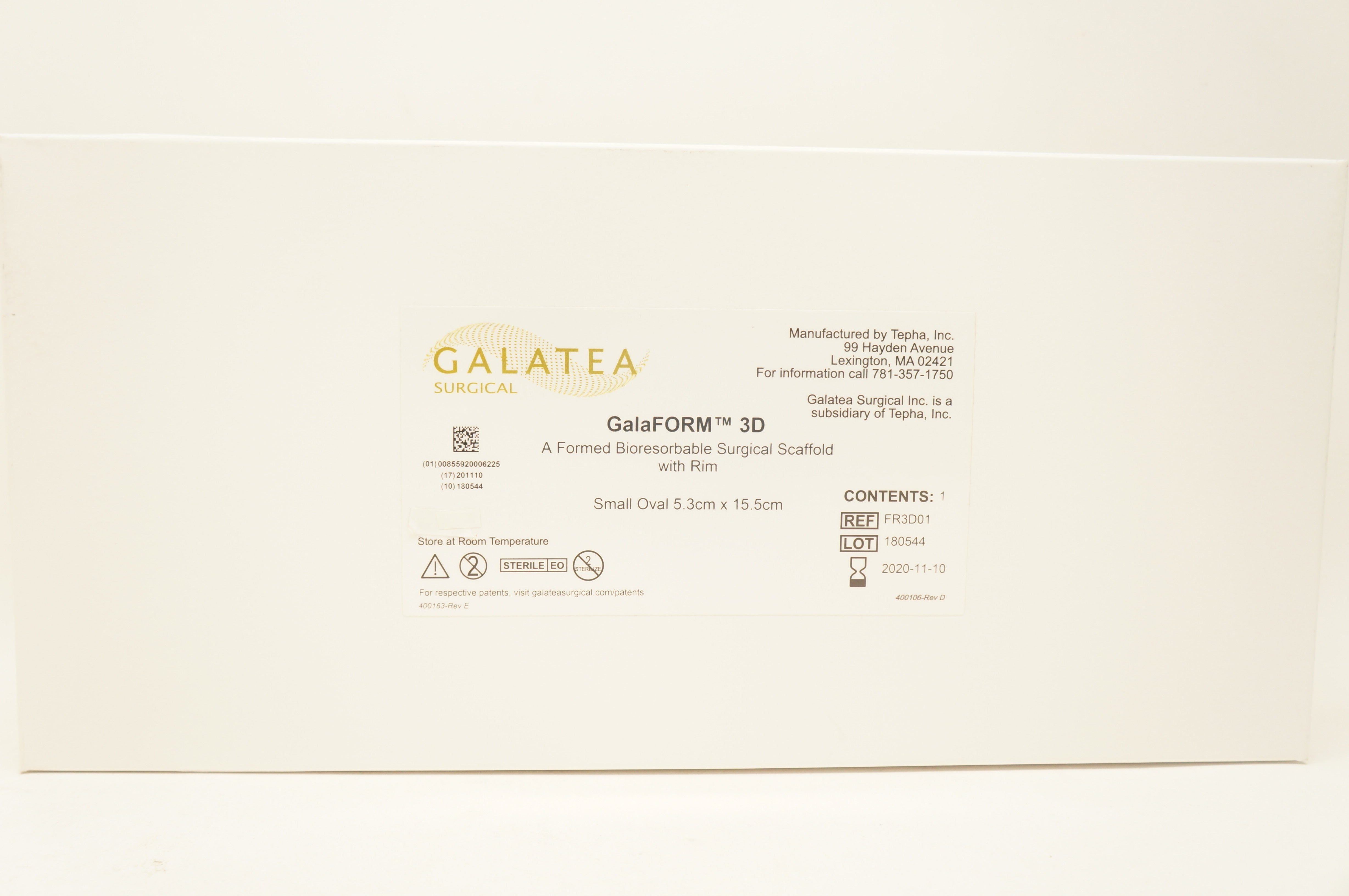 Galatea FR3D01 GalaForm 3D Formed Surgical Scaffold 5.3 x 15.5cm (x)