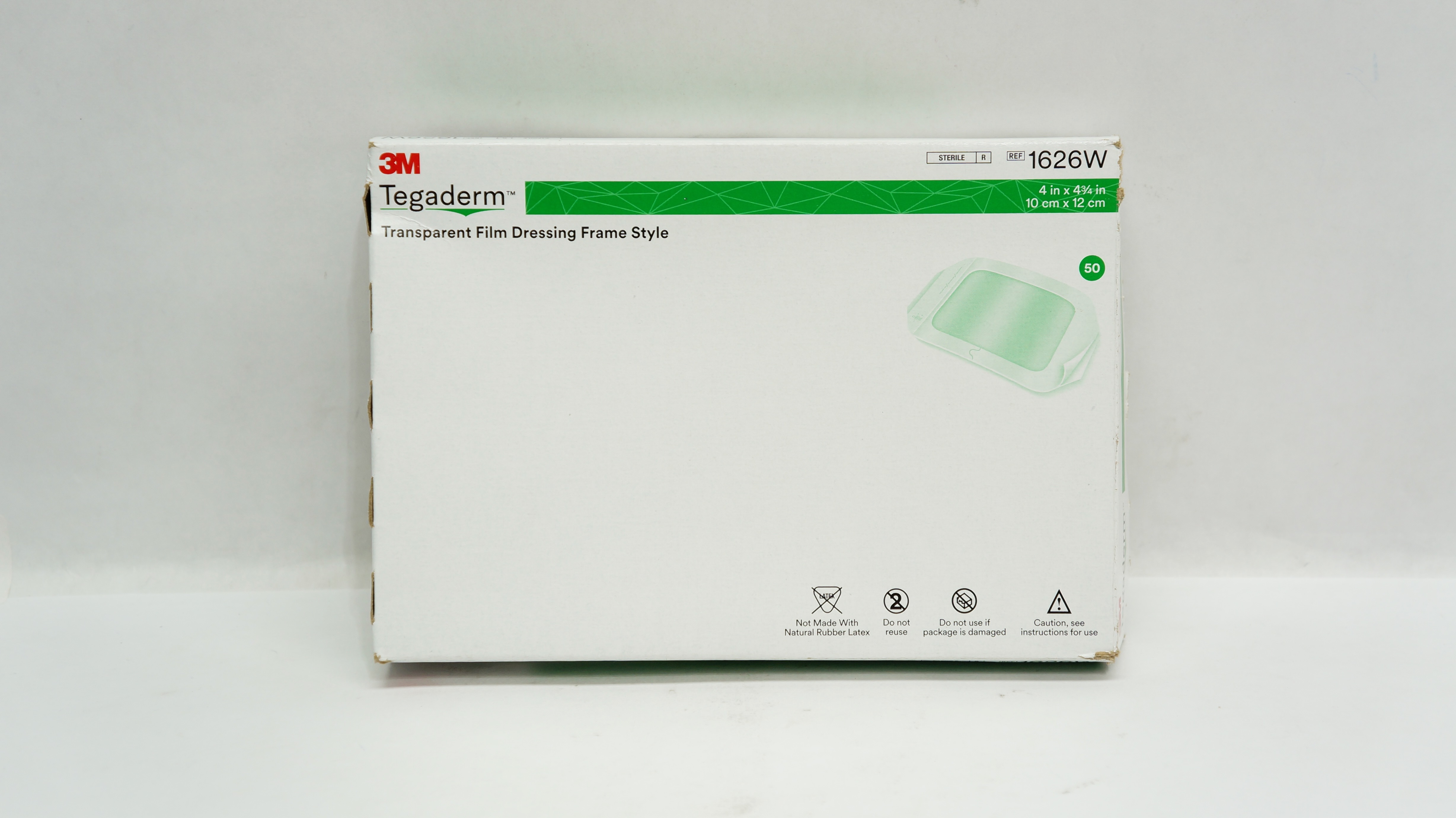3M 1626W Tegaderm Transparent Film Dressing Frame Style 4in x 4-3/4in -Box of 15
