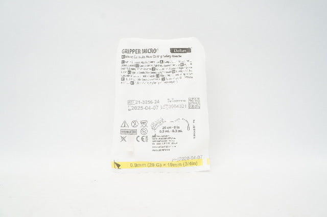 Smiths Medical 21-3256-24 Gripper Micro Non-Coring Safety Ndle 20G x 3/4 inch