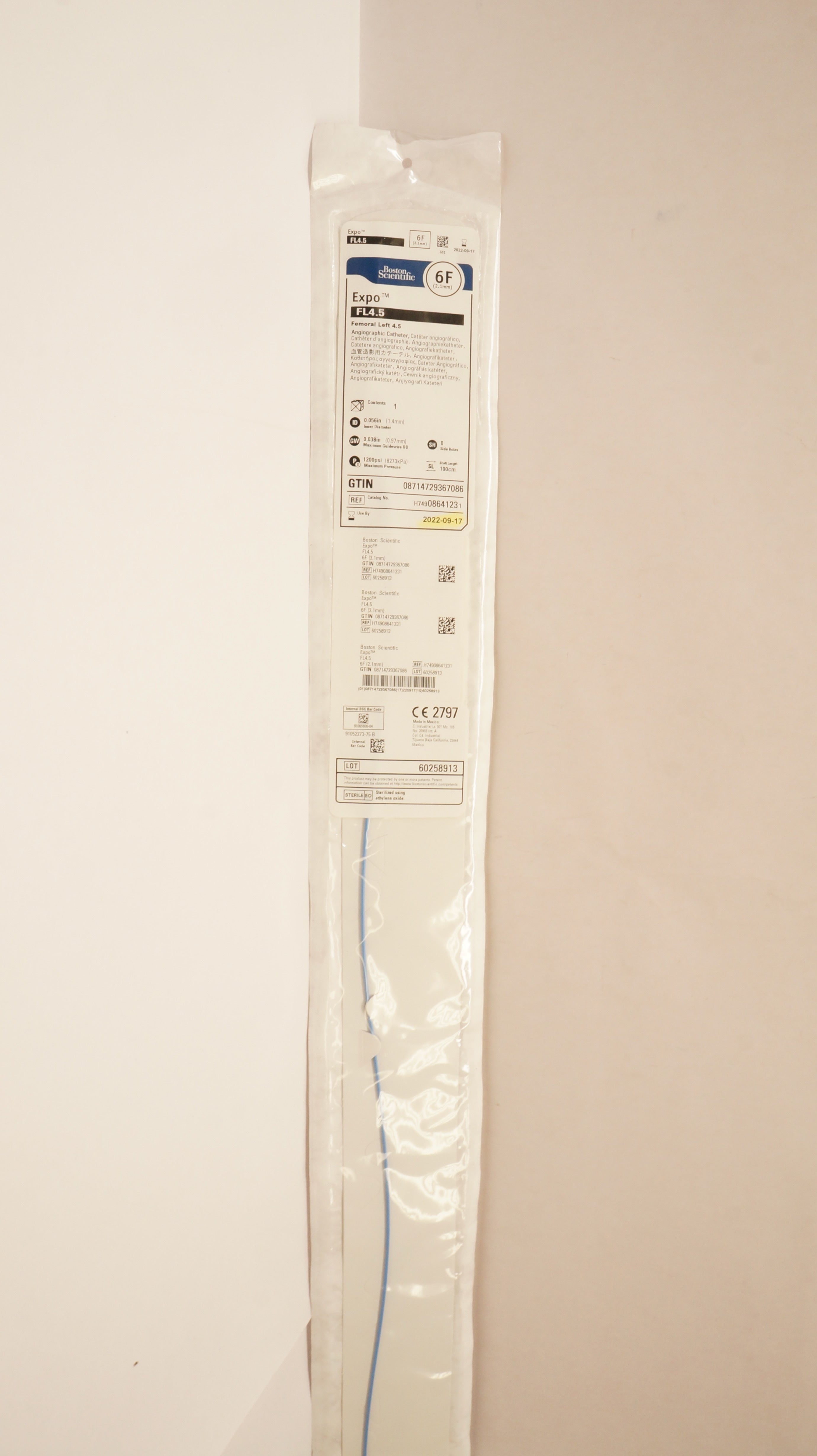 Boston Scientific H74908641231 Expo FL4.5 Angiographic Cath. 6F (x)