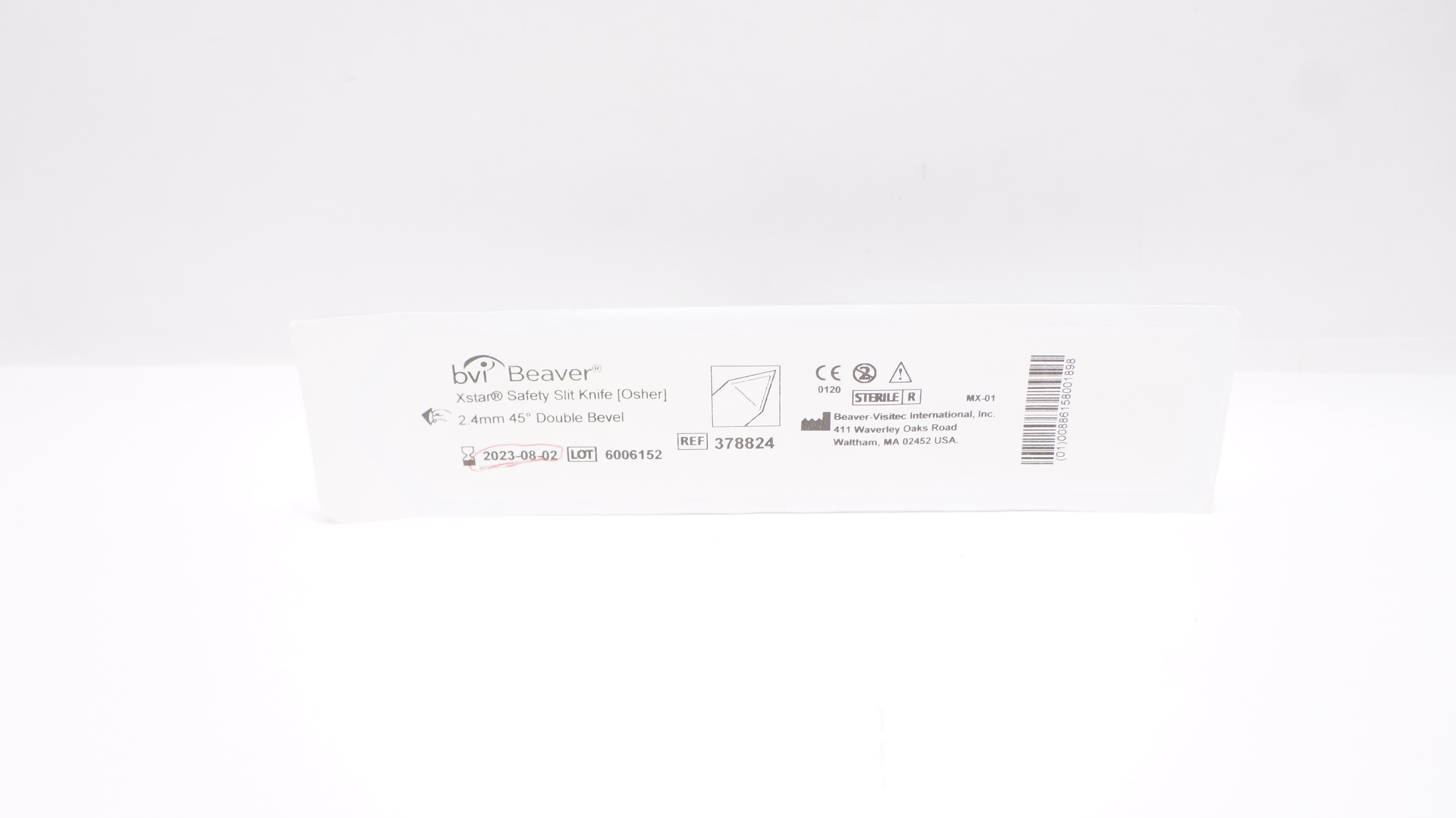 BVI Beaver 378824 Xstar Safety Slit Knife, Osher,  2.4mm 45° Double Bevel (x)