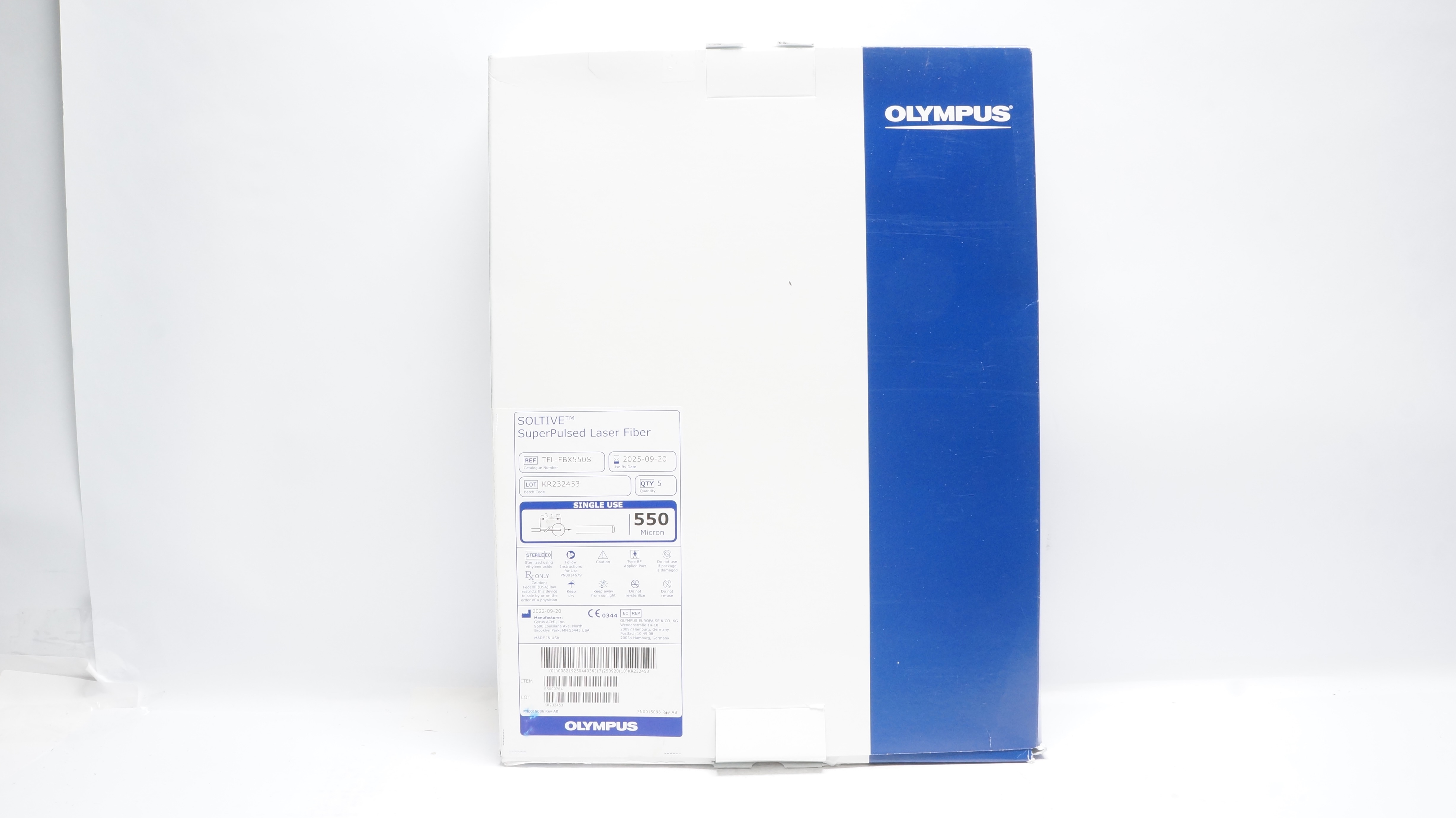 Gyrus Acmi TFL-FBX550S Olympus Soltive SuperPulsed Laser FIber 550mic.- Box of 5