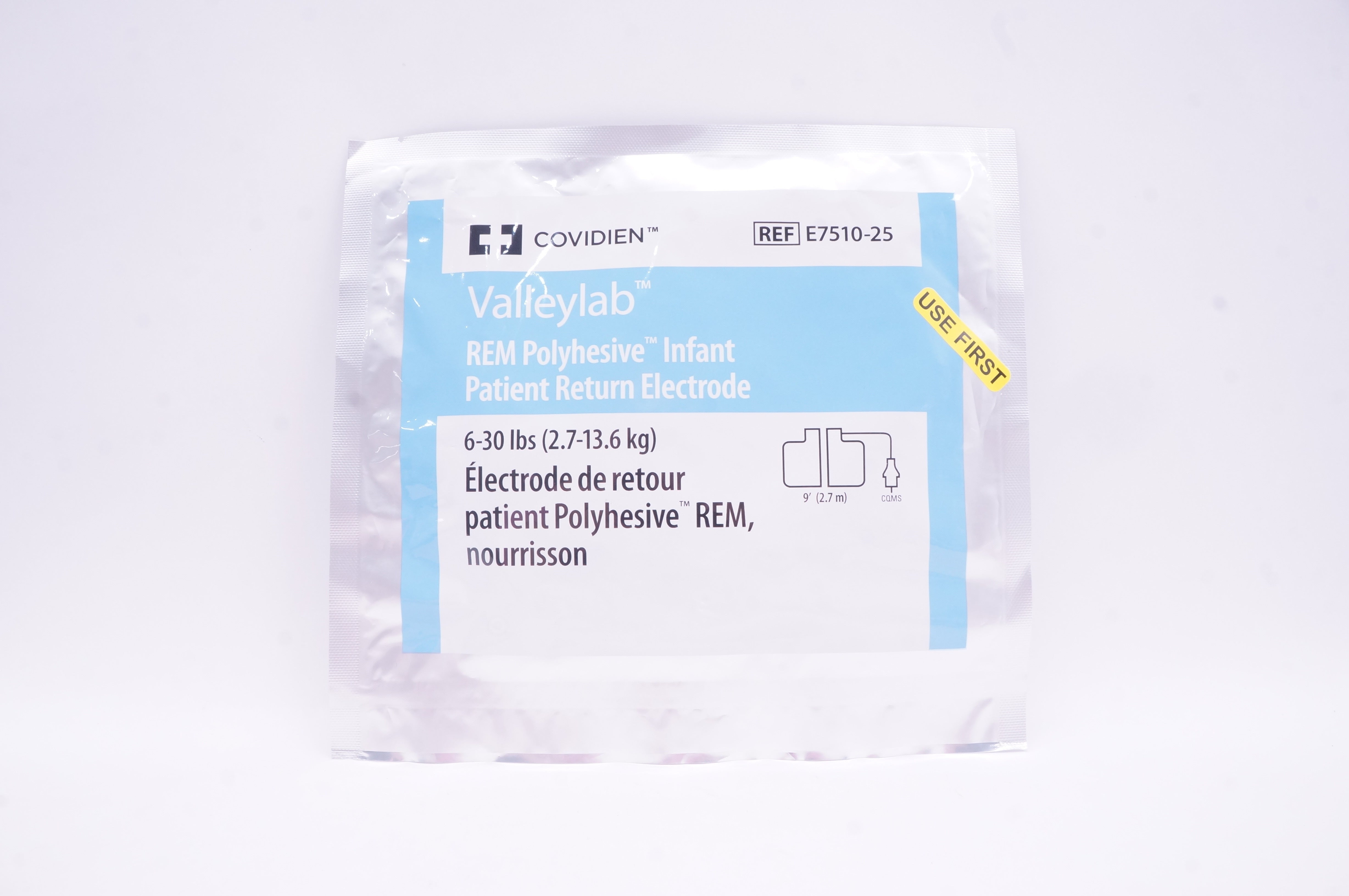 Covidien E7510-25 Valleylab REM Polyhesive Infant Electrode, 6-30lbs (x)