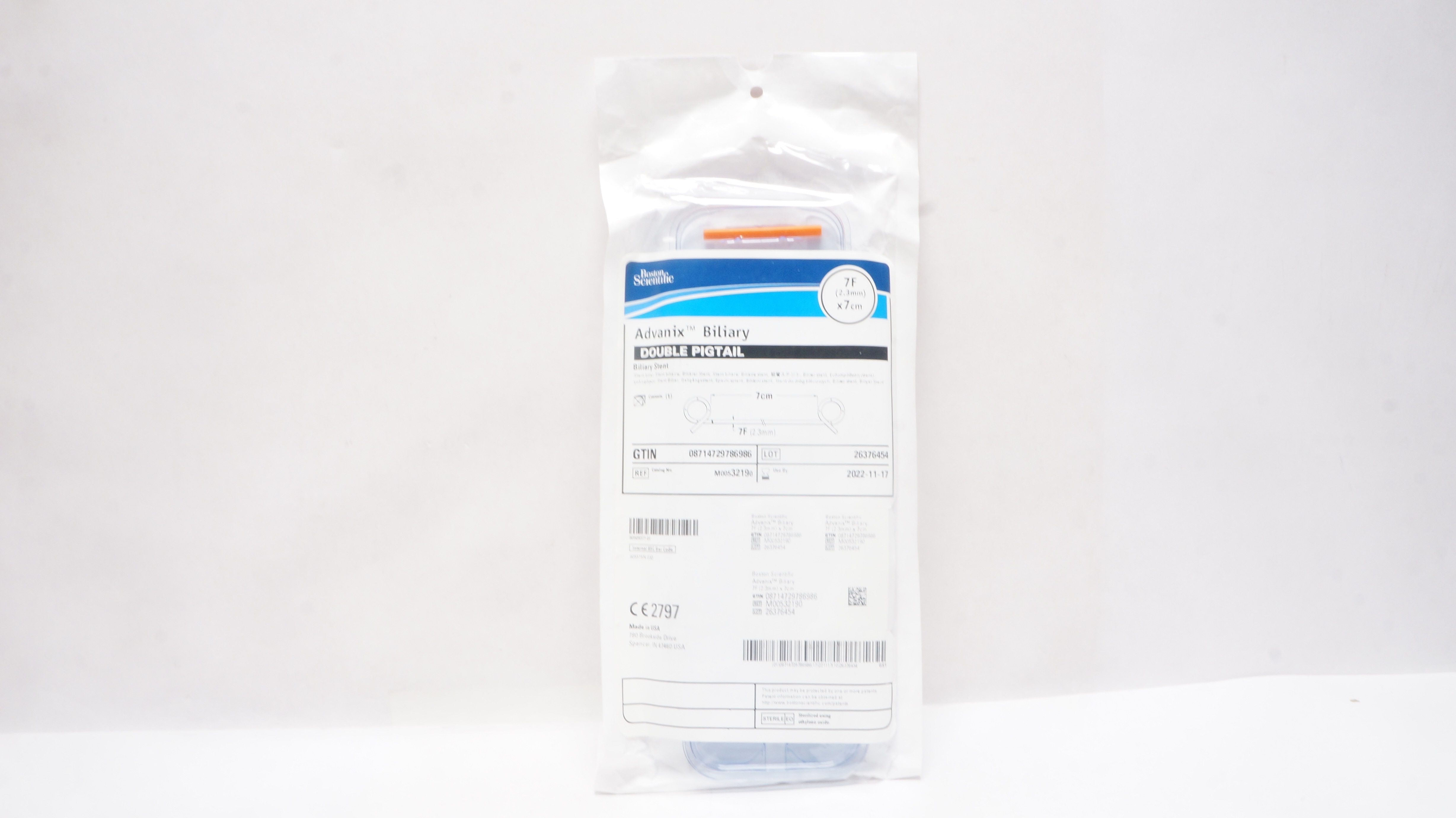 Boston Scientific M00532190 Advanix Biliary Double Pigtail Stnt 7F x 7cm (x)