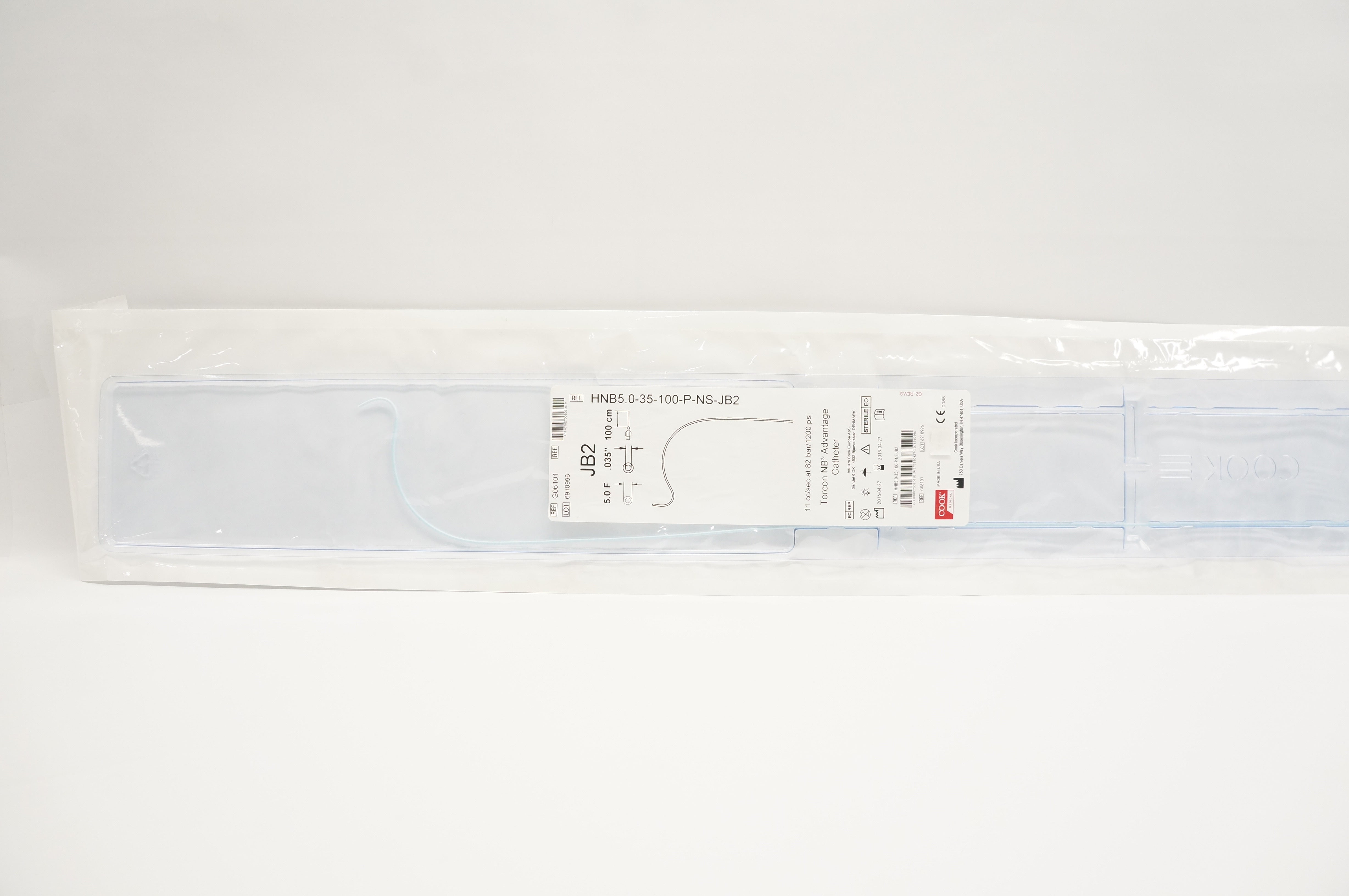 Cook Medical G06101 Torcon NB Advantage Cath. JB2 5.0F x .035inch x 100cm (x)