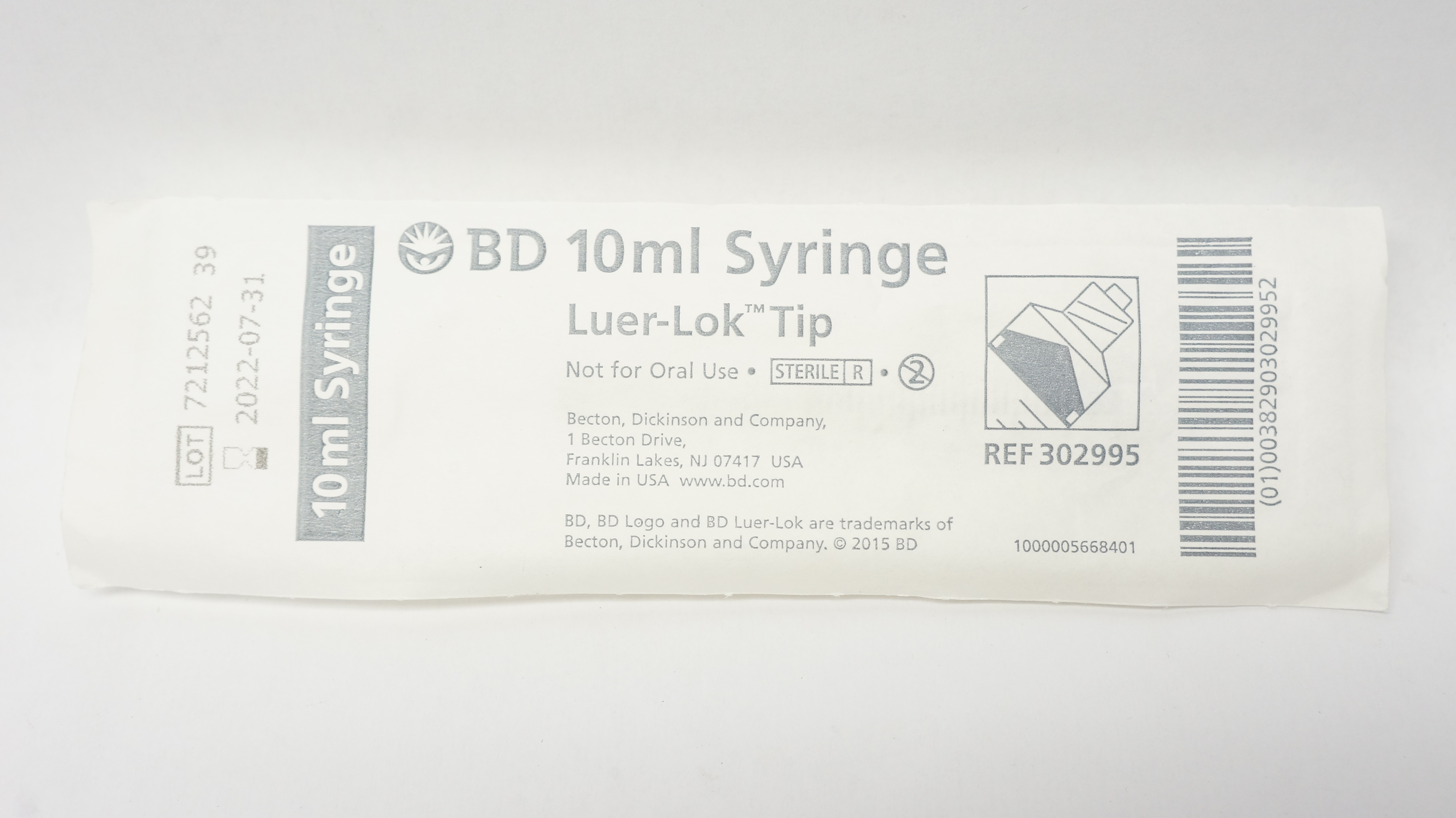 BD 302995 10ml Syringe Luer-Lok Tip