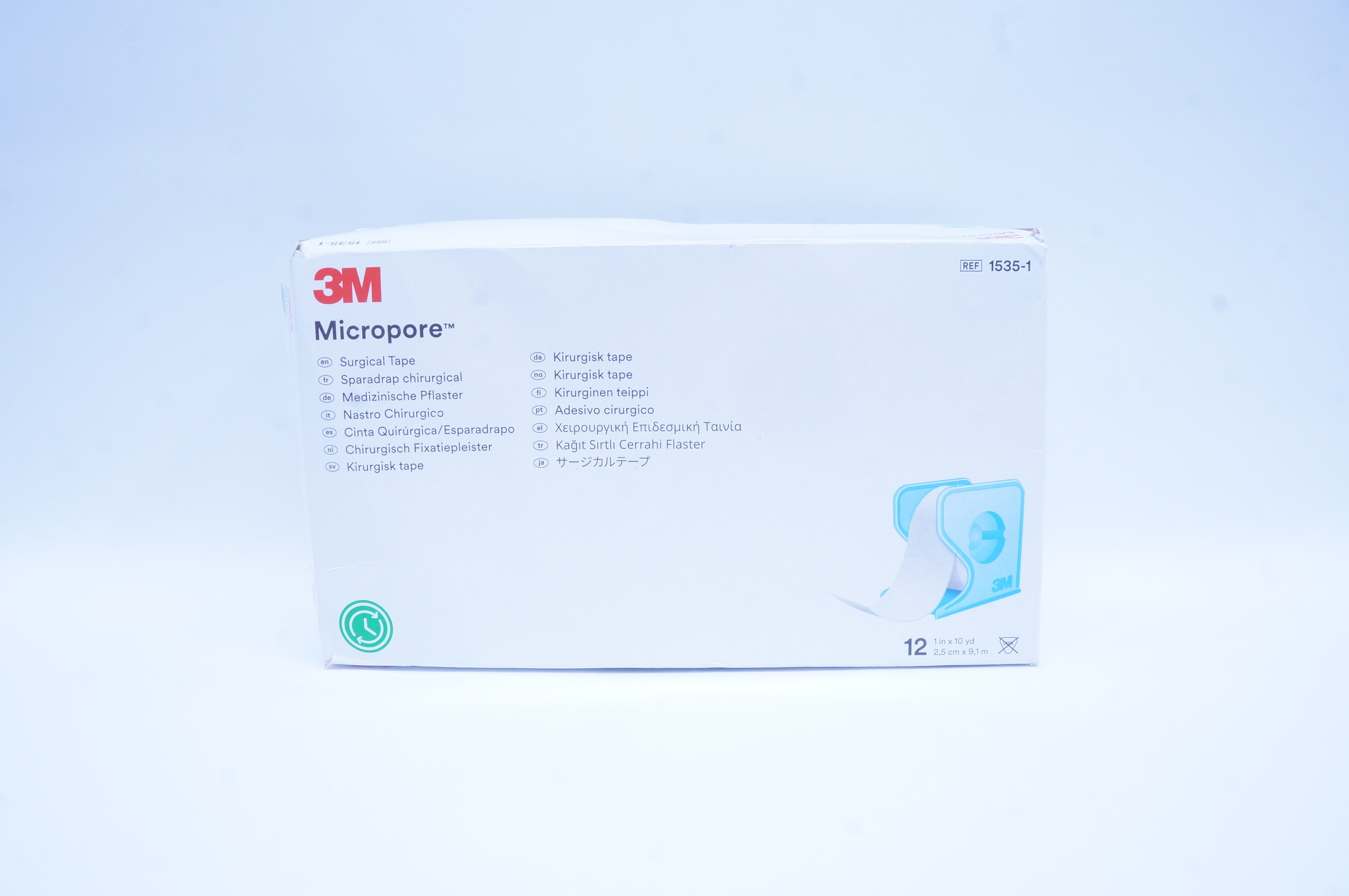 3M 1535-1 Micropore Surgical Tape 1 inch x 10 yd - Box of 8