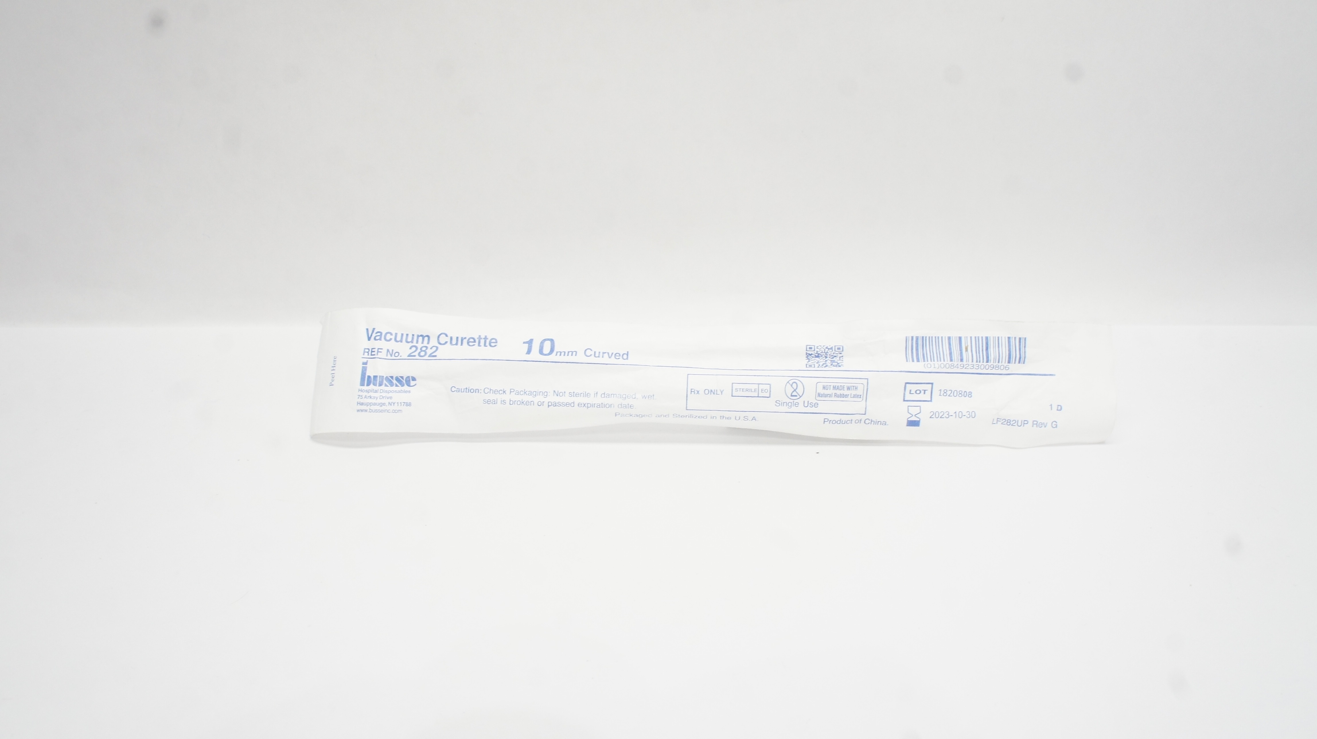 Busse 282 Vacuum Curette 10mm Curved (x)