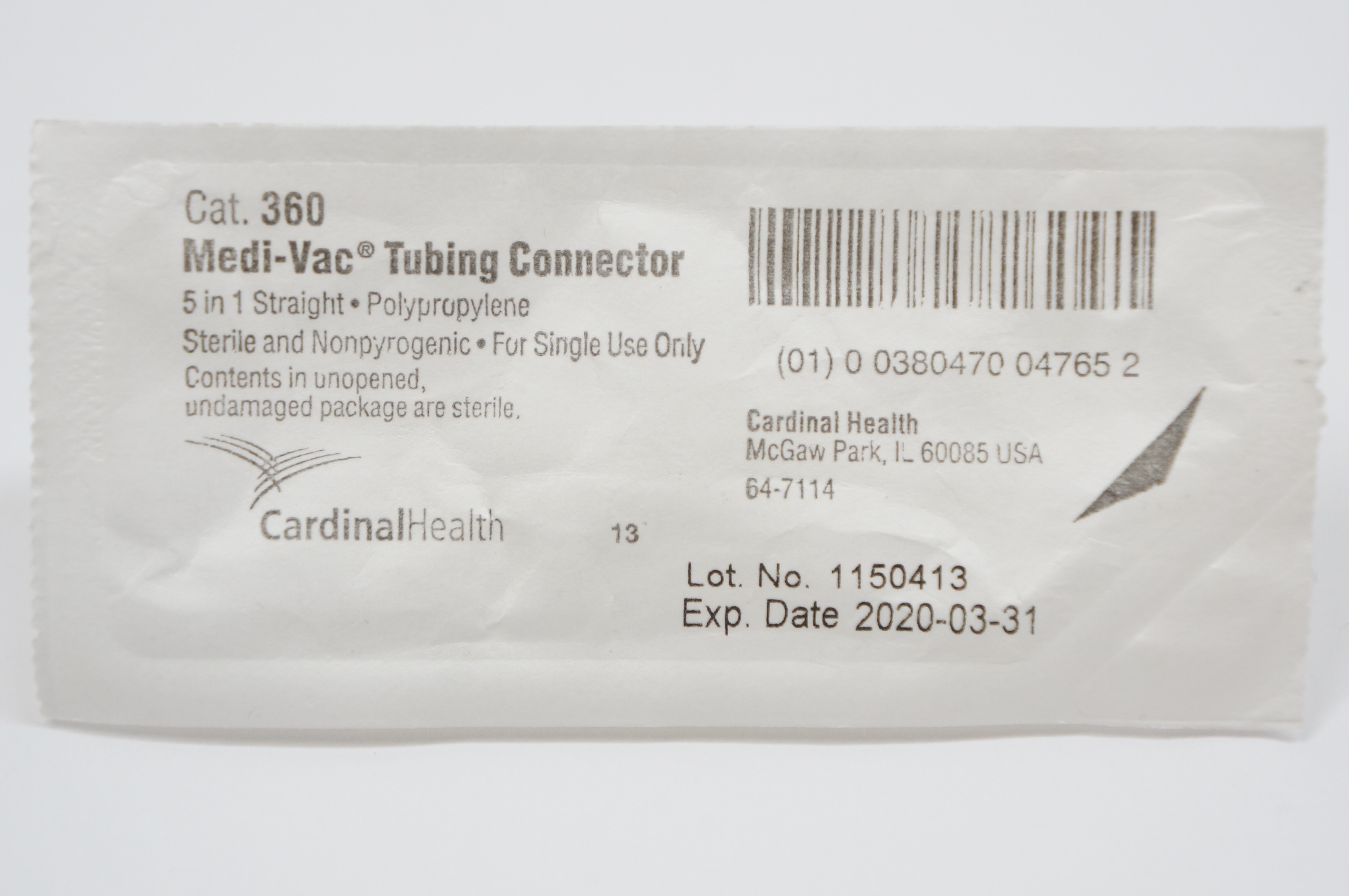 Cardinal Health 360 Medi-Vac Tubing Connector 5 in 1 Straight (x)
