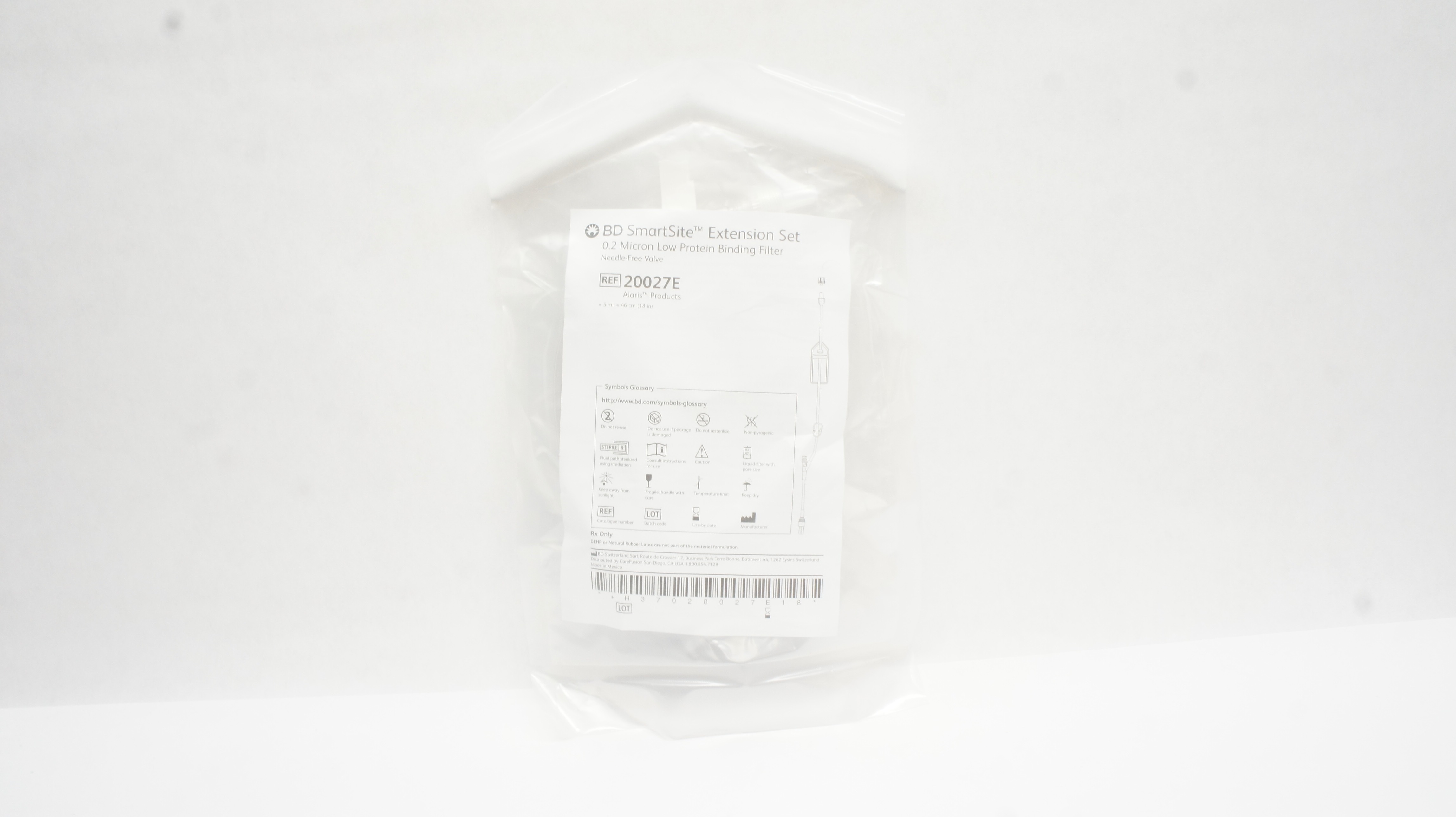 BD 20027E SmartSite Extension Set 0.2 Micron Binding Filter 5ml x 18inch (x)