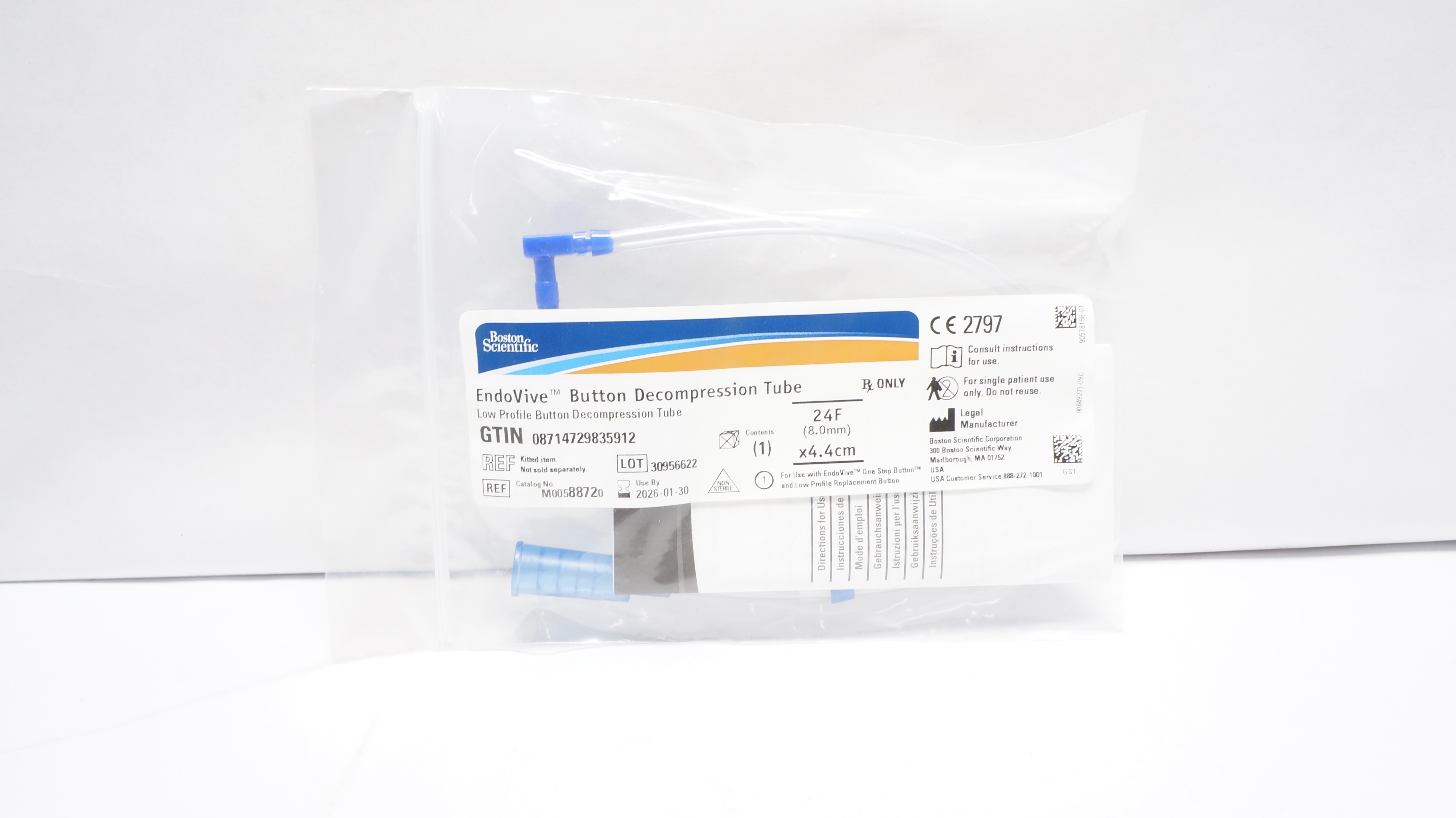 Boston Scientific M00588720 EndoVive Button Decompression Tube 24F x 4.4cm