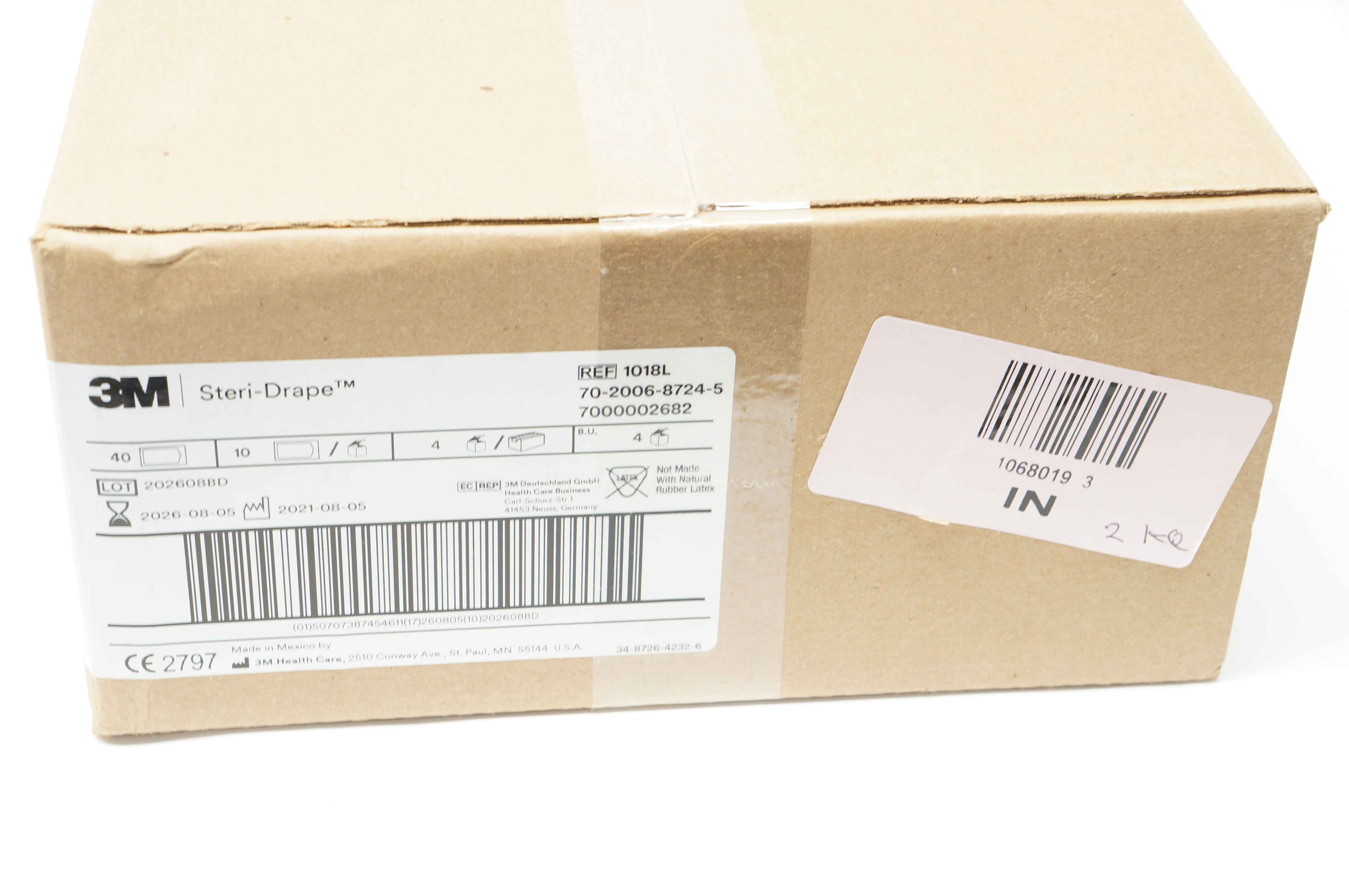 3M 1018L Steri-Drape Long Instrument Pouch 9 5/8 inch x 18 inch - Case of 40