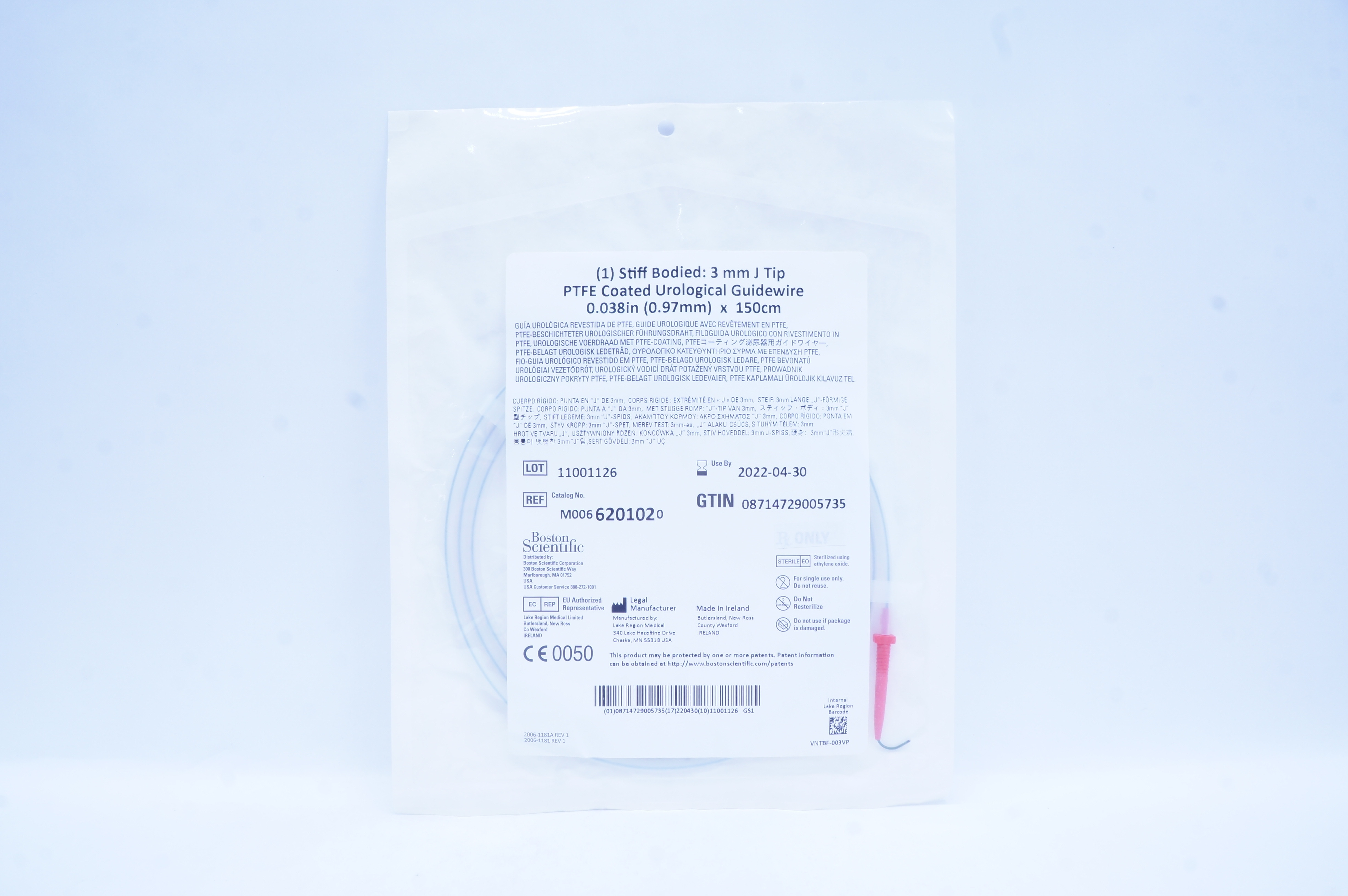 Boston Scientific 620102 Stiff Bodied 3mm J TIP PTFE Coated Urological Guidewire