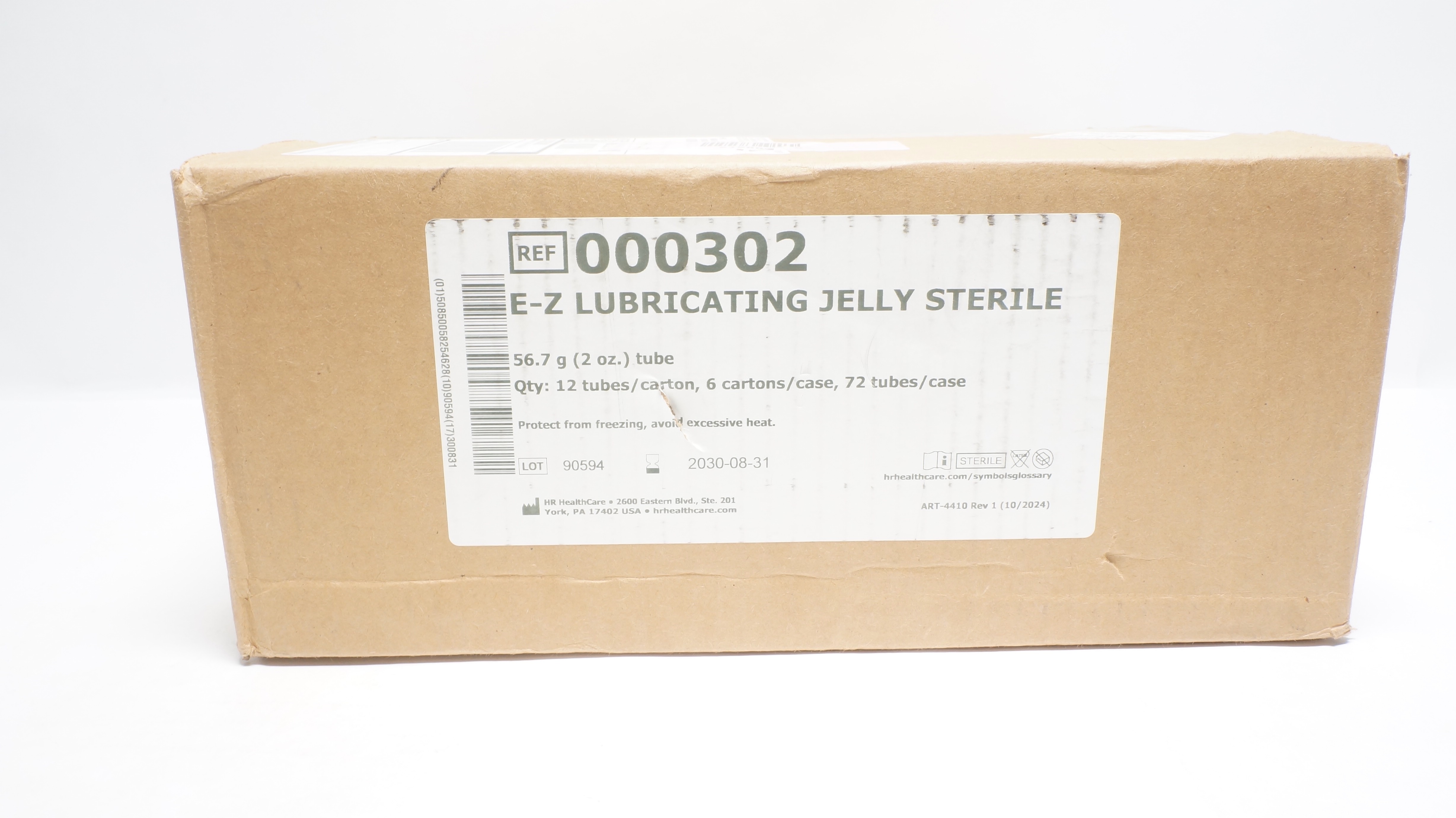 HR HealthCare 000302 E-Z Lubricating Jelly FLip Top Tubes 2fl.oz. - Case of 72