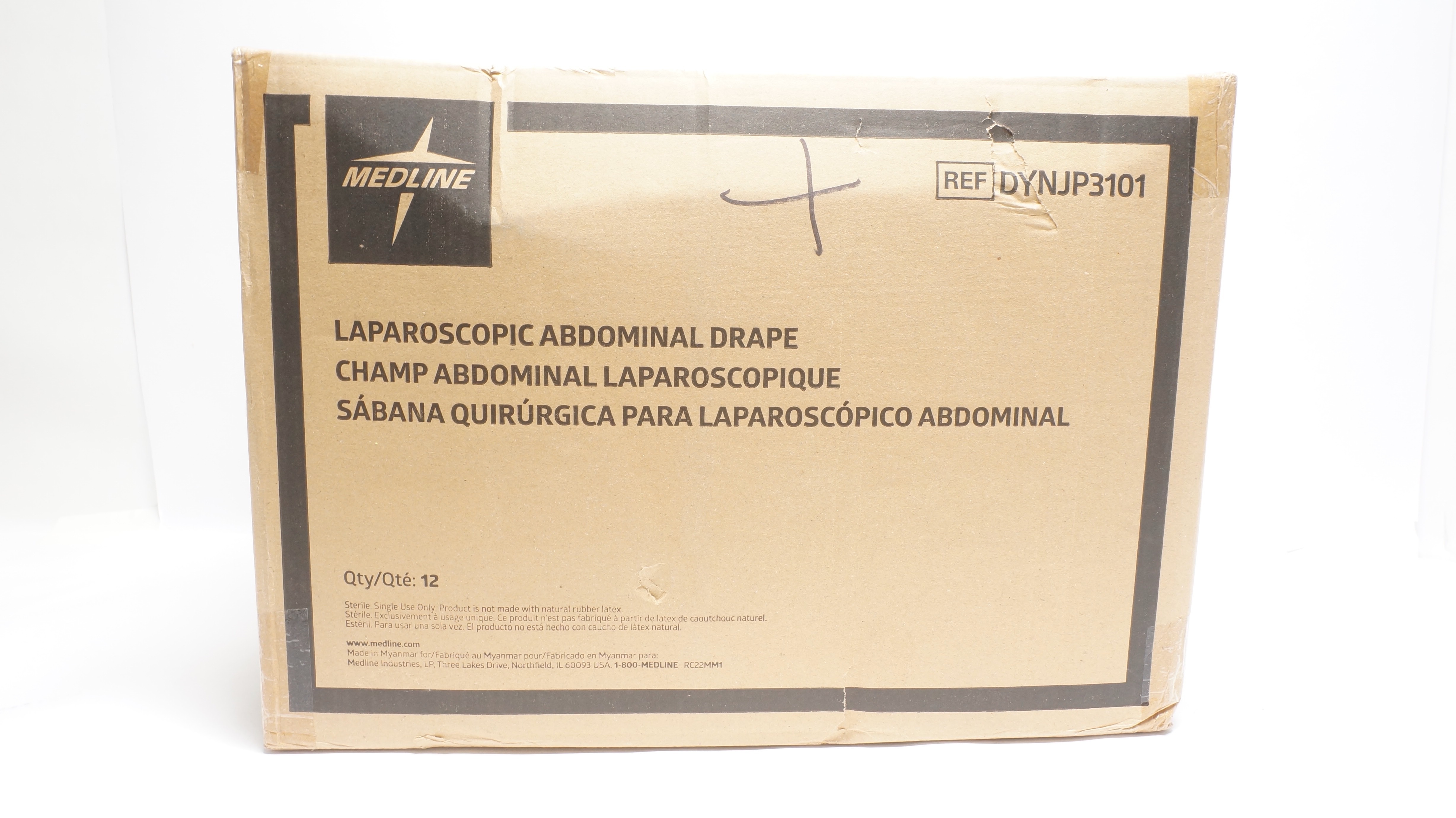 Medline DYNJP3101 Laparoscopic Abdominal Drape - Box of 12