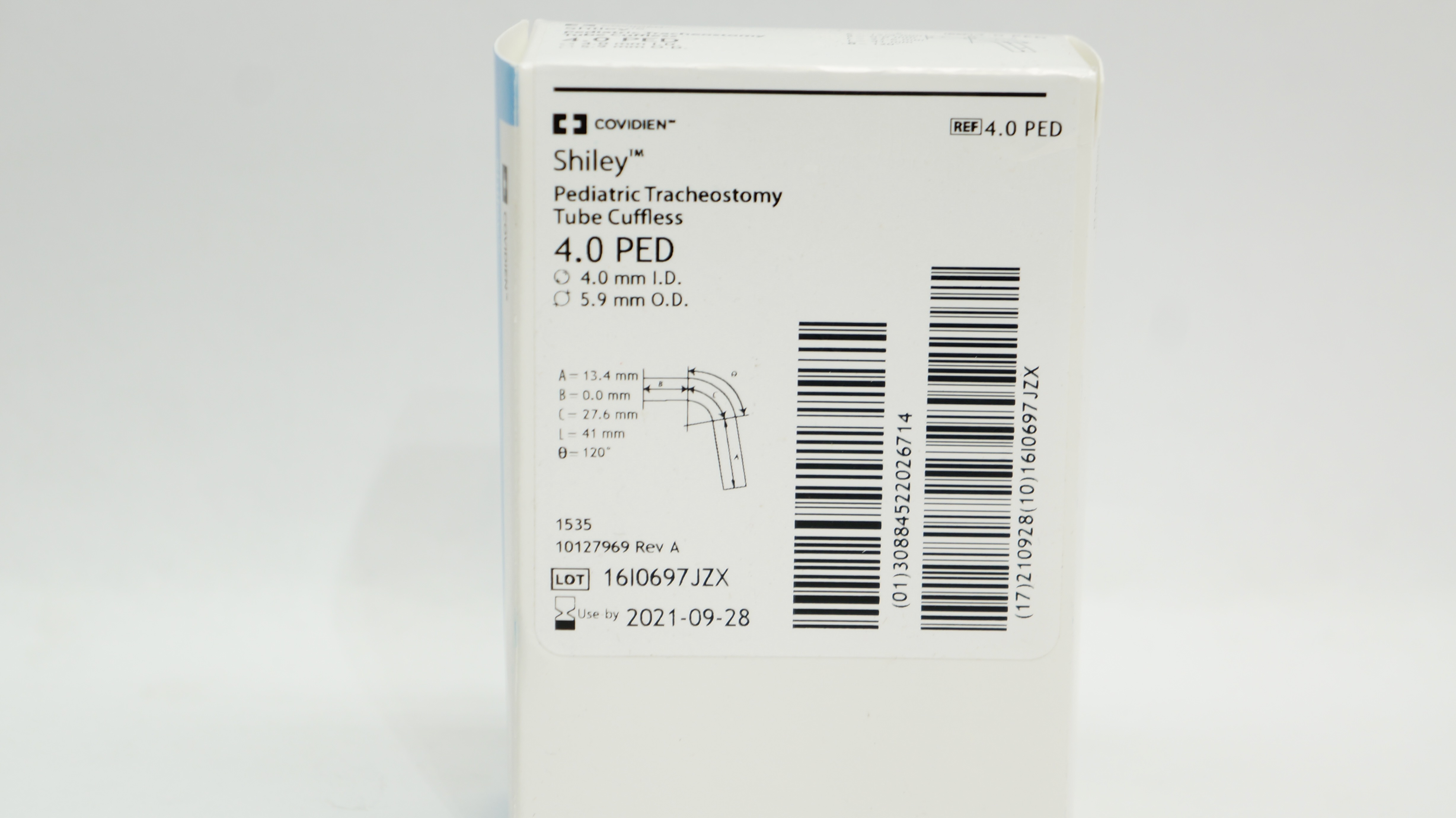 Covidien 4.0PED Shiley Pediatric Tracheostomy Tube Cuffless 4.0 ID x 5.9mm OD(x)