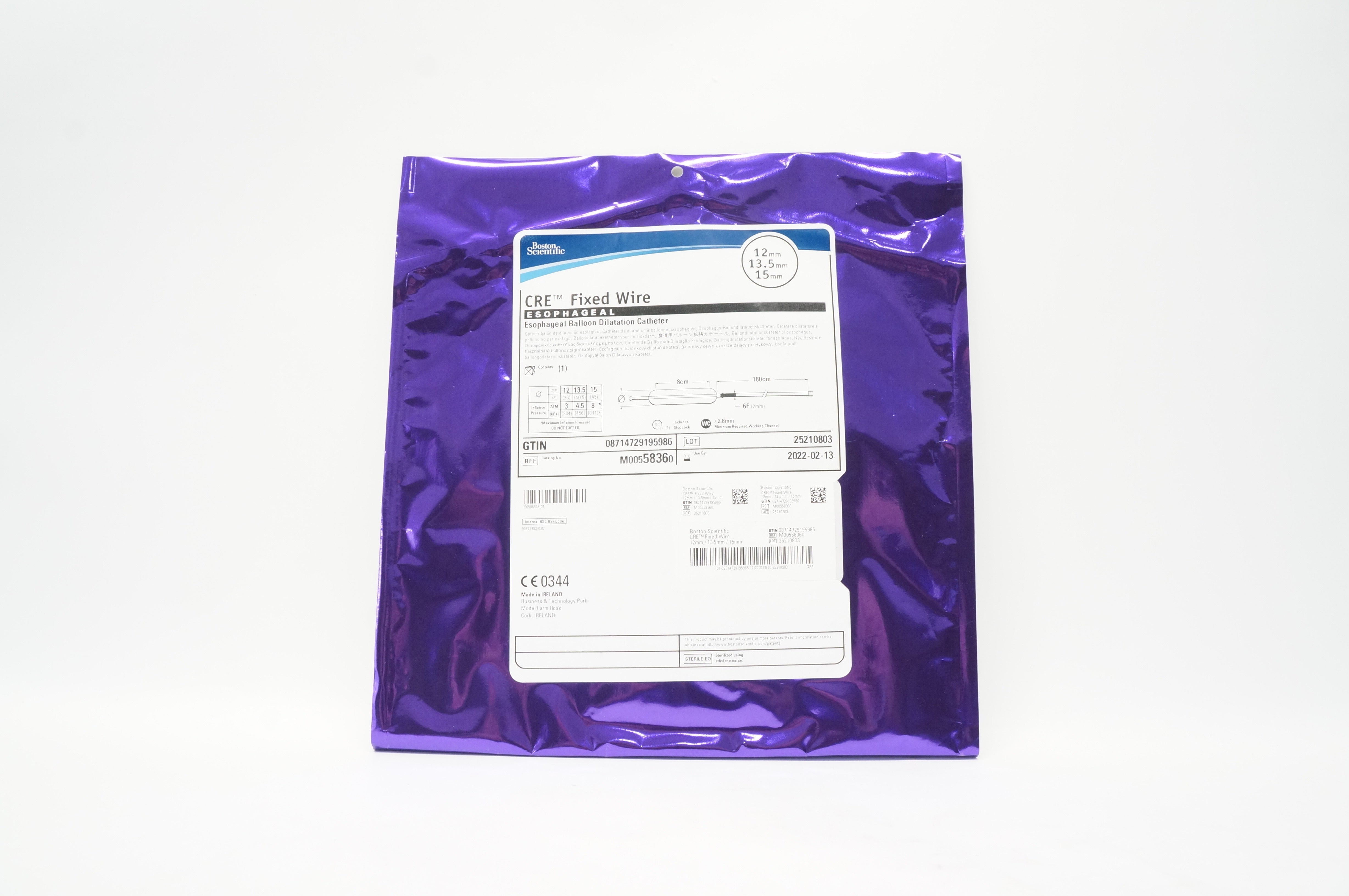 Boston Scientific M00558360 CRE Esophageal Balloon Dilatation Cath.12x13.5x15mm