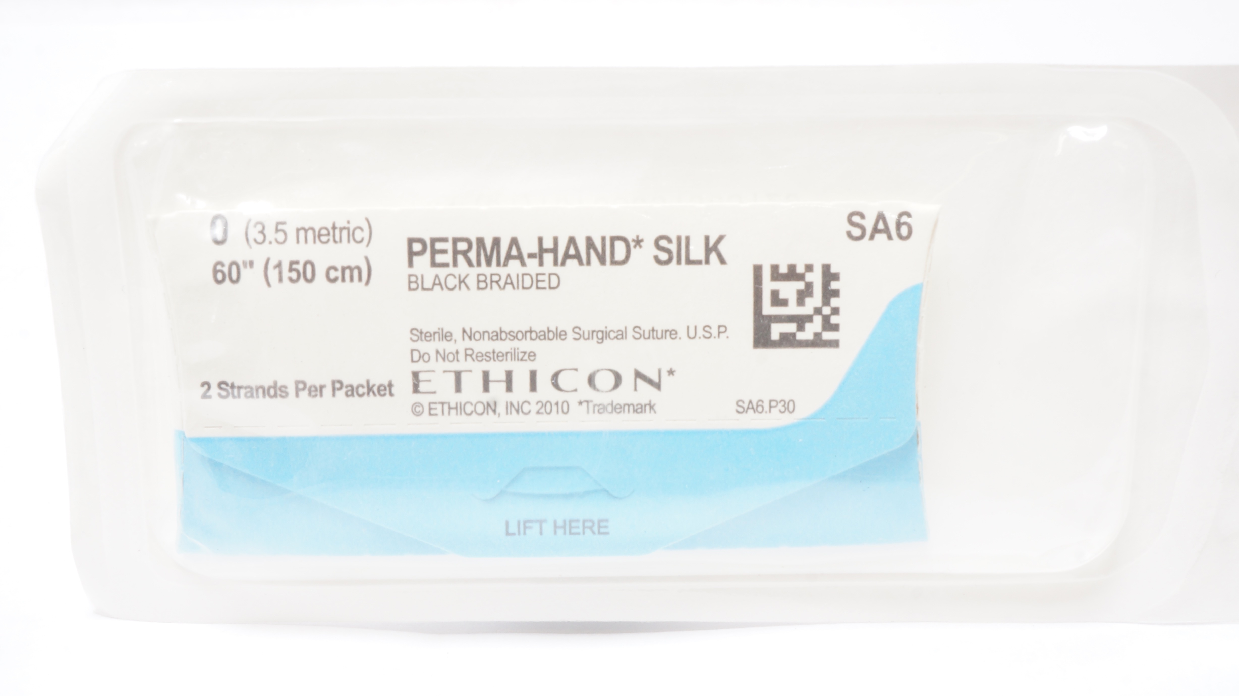 Ethicon SA6 0 PERMA-HAND SILK Stre Black Braided 60inch