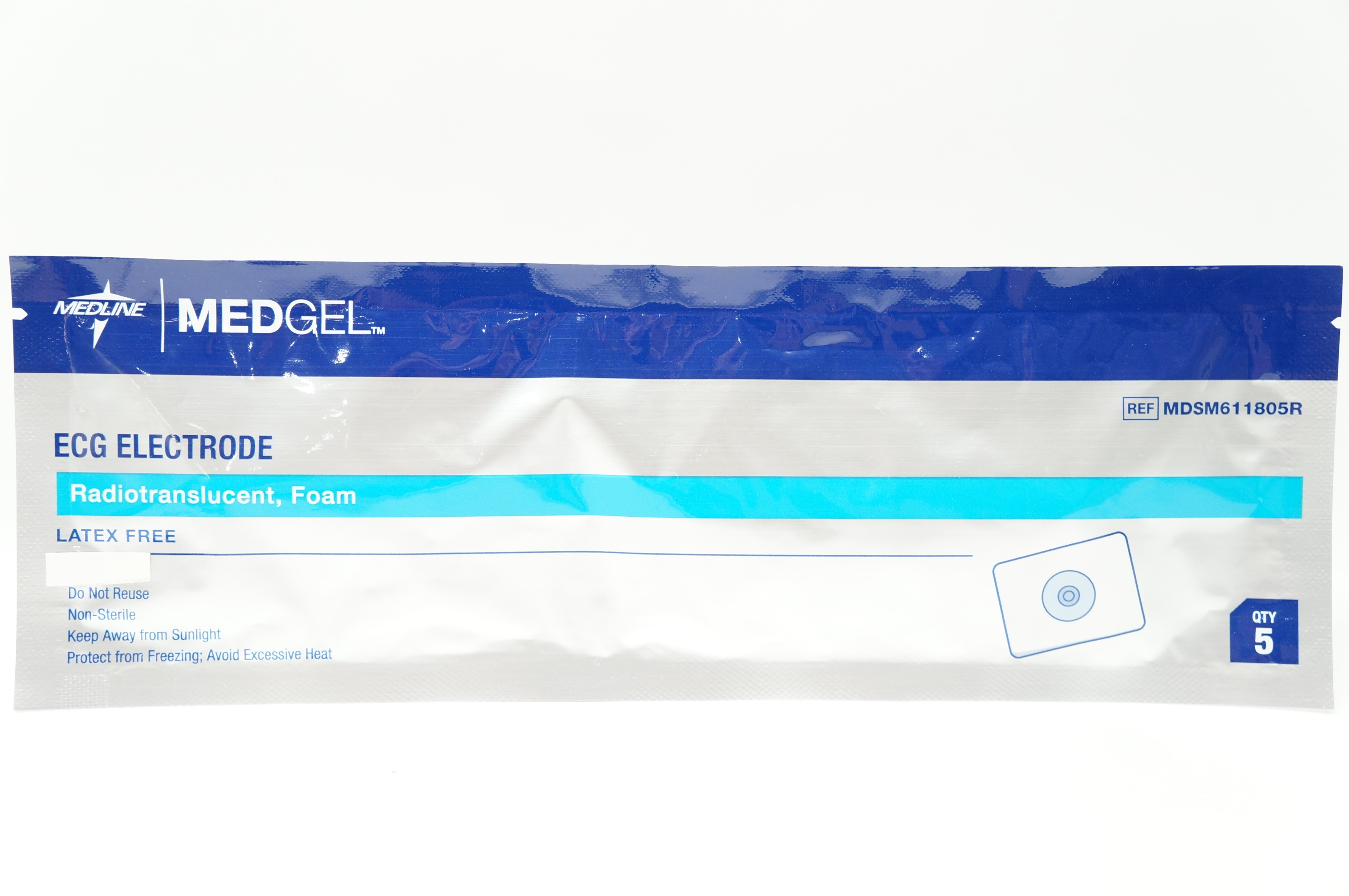 Medline MDSM611805R ECG Electrode Radiotranslucent Foam - Pack of 5