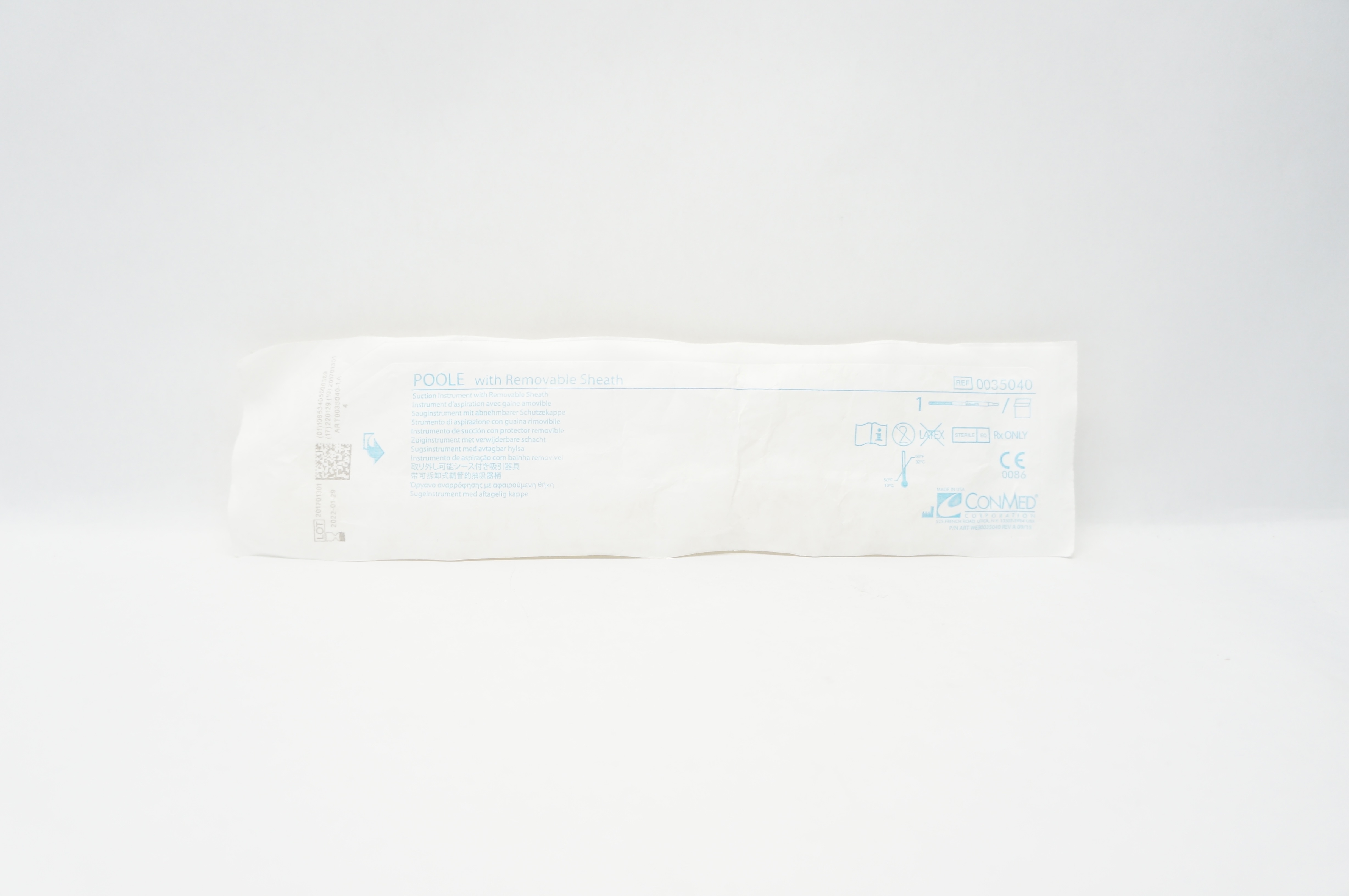 ConMed 0035040 POOLE Suction Instrument with Removable Sheath (x)