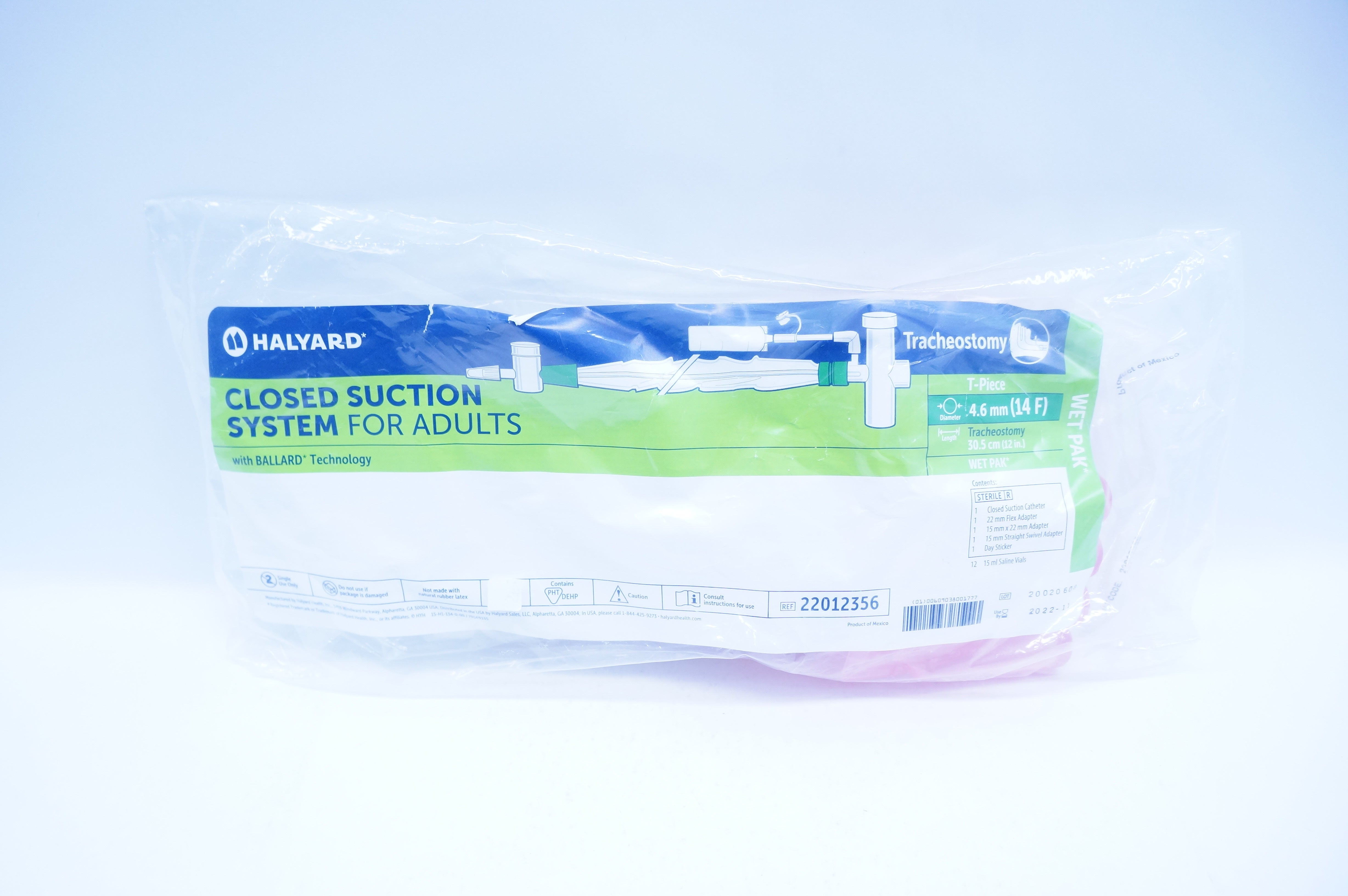 Halyard 22012356 Closed Suction System for Adults Tracheostomy 14F  x 12in. (x)