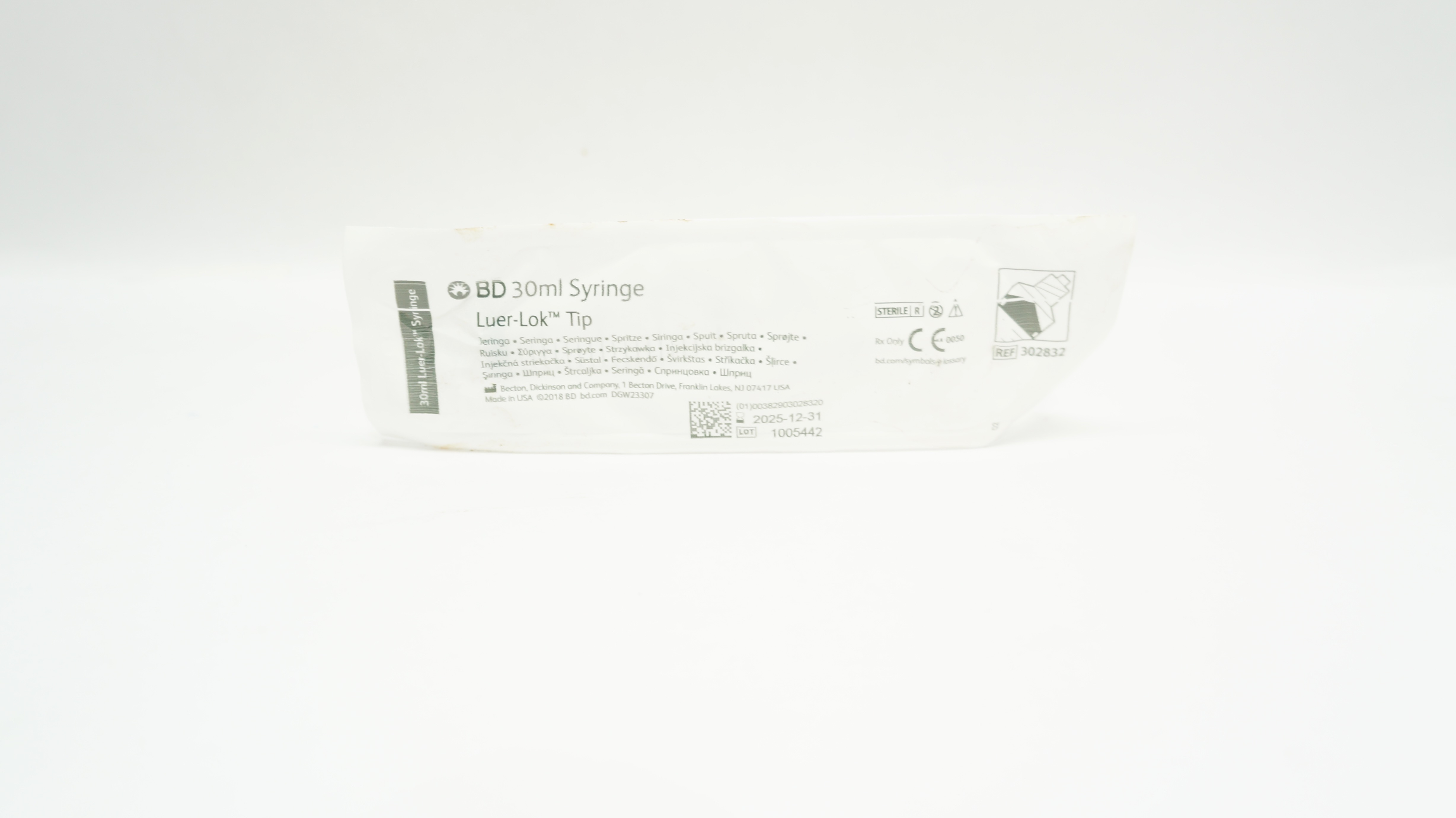 BD 302832 30ml Syringe Luer-Lok Tip
