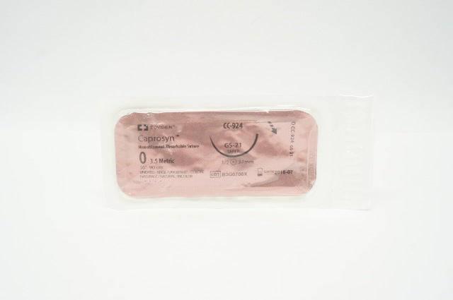 Covidien CC-924 0 Caprosyn Absorbable Stre GS-21 1/2c 37mm Taper, 36inch (x)