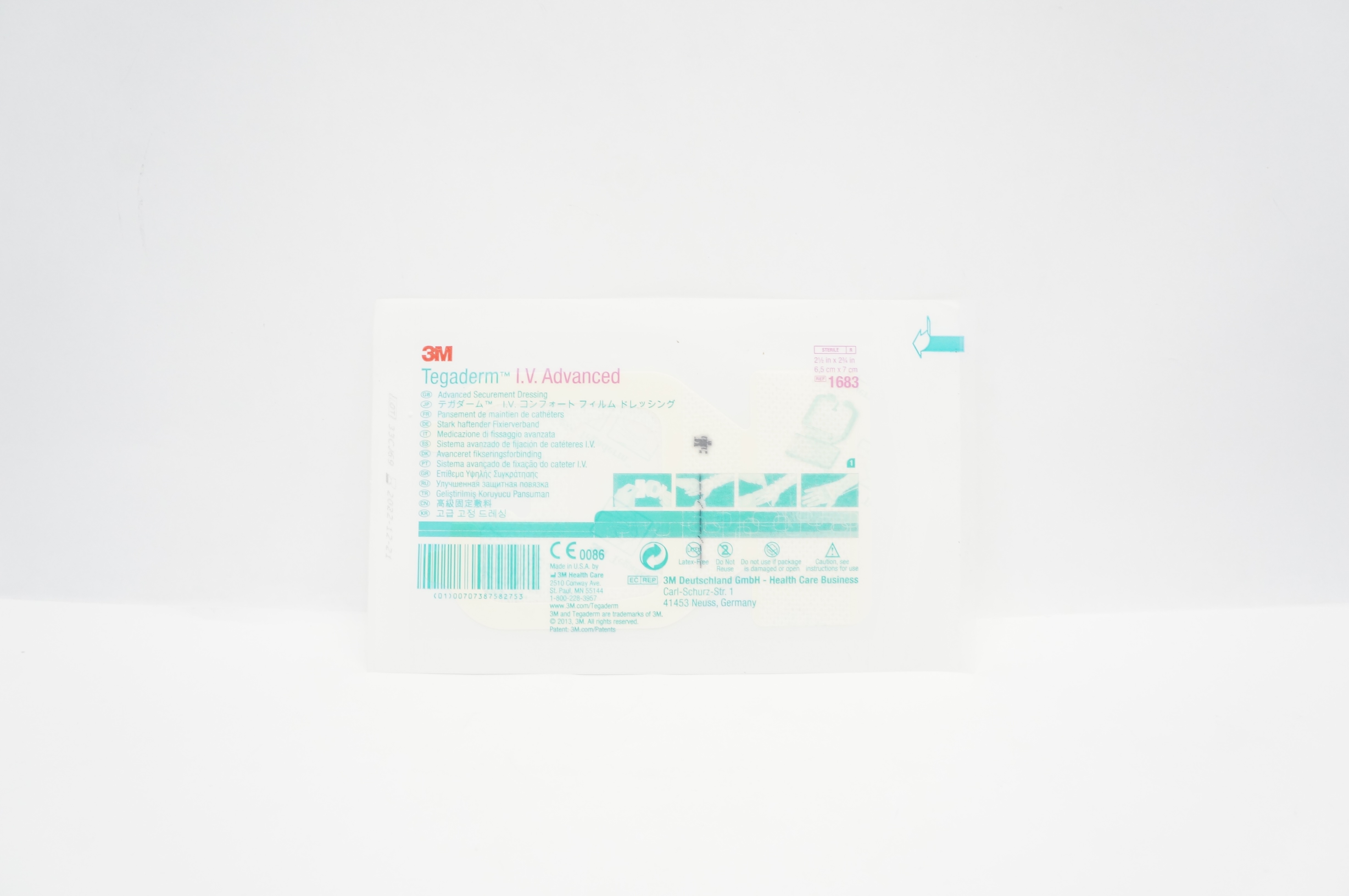 3M 1683 Tegaderm IV Advanced Securement Dressing 2-1/2inch x 2-3/4inch (x)