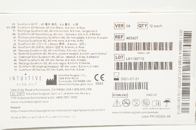 Intuitive Surgical 48360T da Vinci Xi  60 Reload 6-Row 4.6mm (x) - Pack of 12