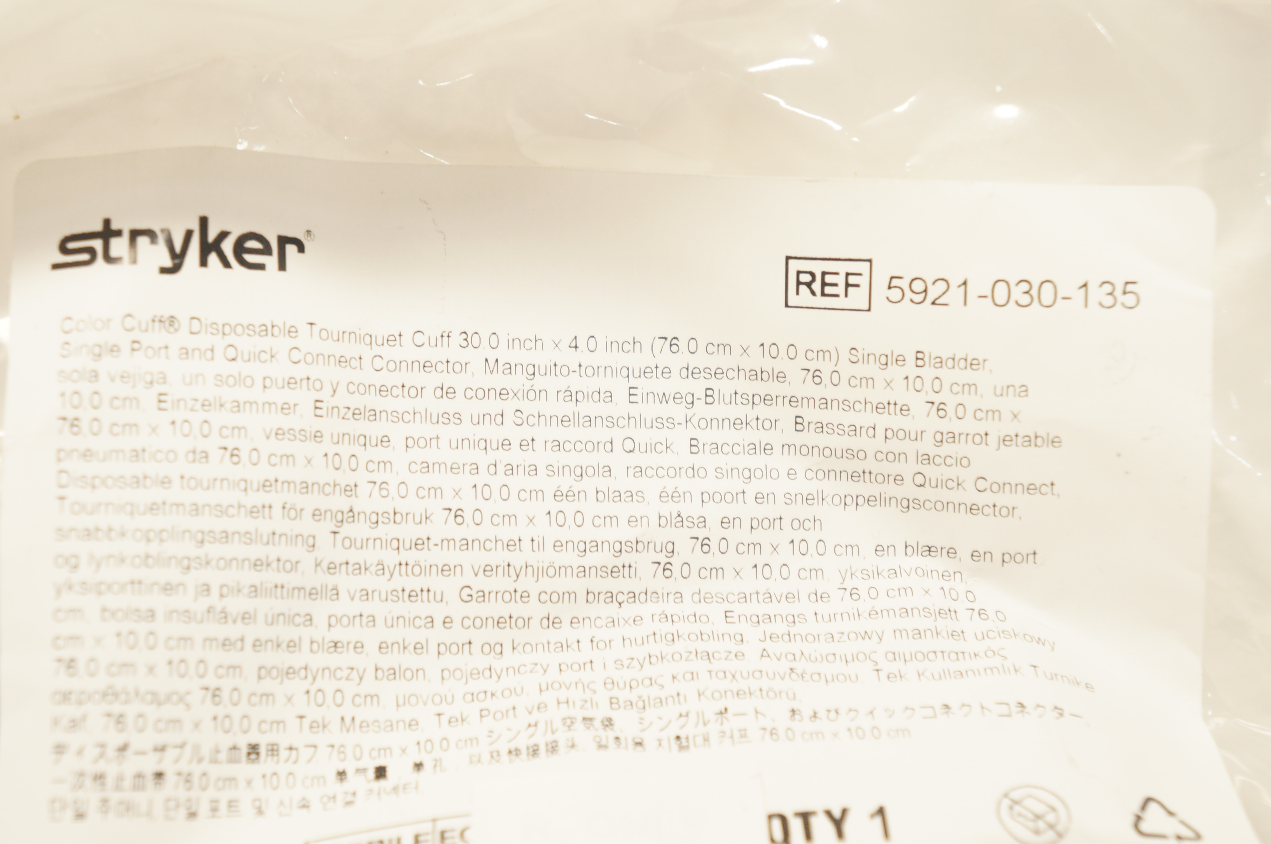 Stryker 5921-030-135 Color Cuff (Royal Blue) Quick Connect 30 inch (x)