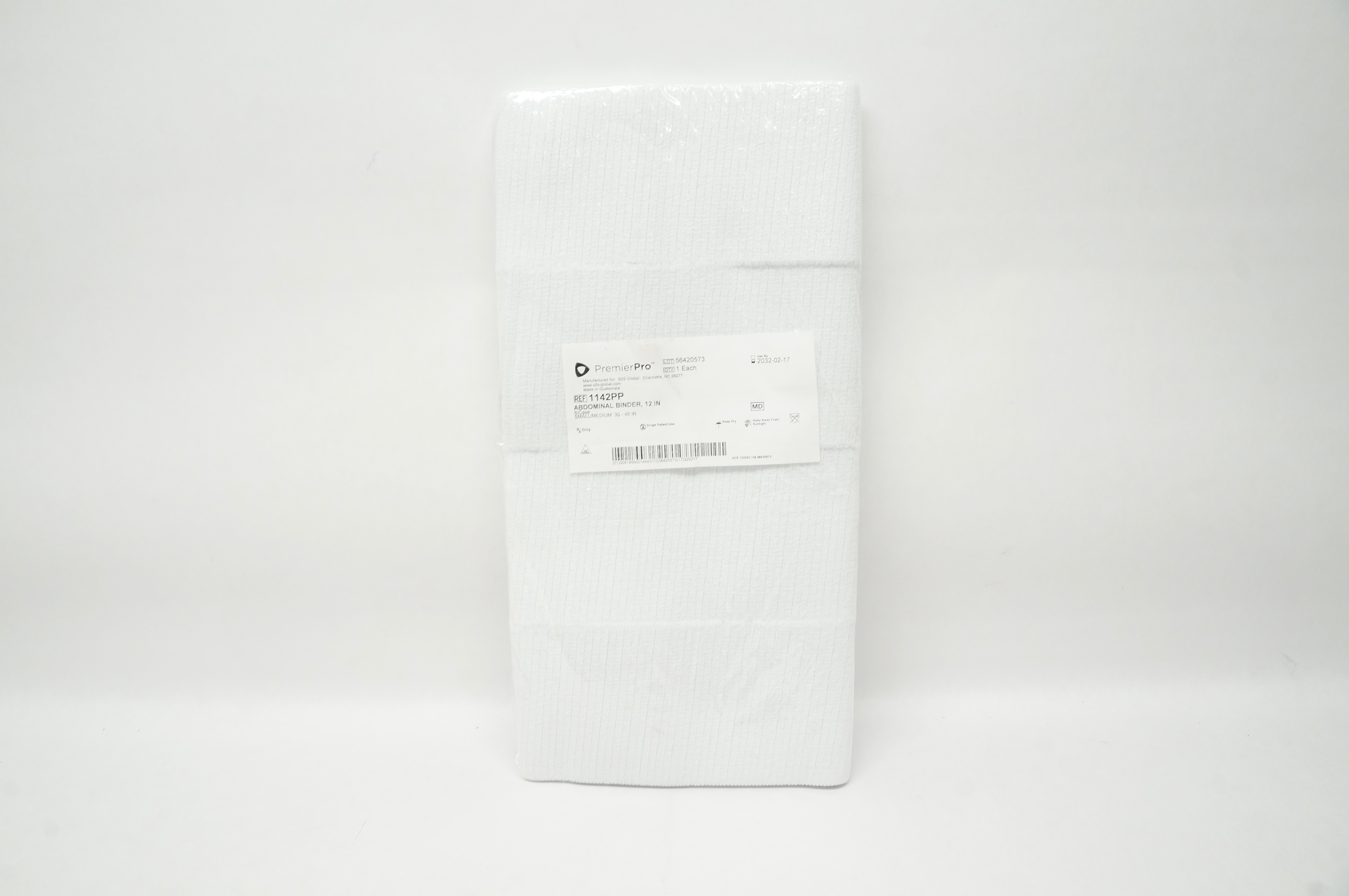 PremierPro 1142PP Abdominal Binder 12inch Small/Medium 30-45inch