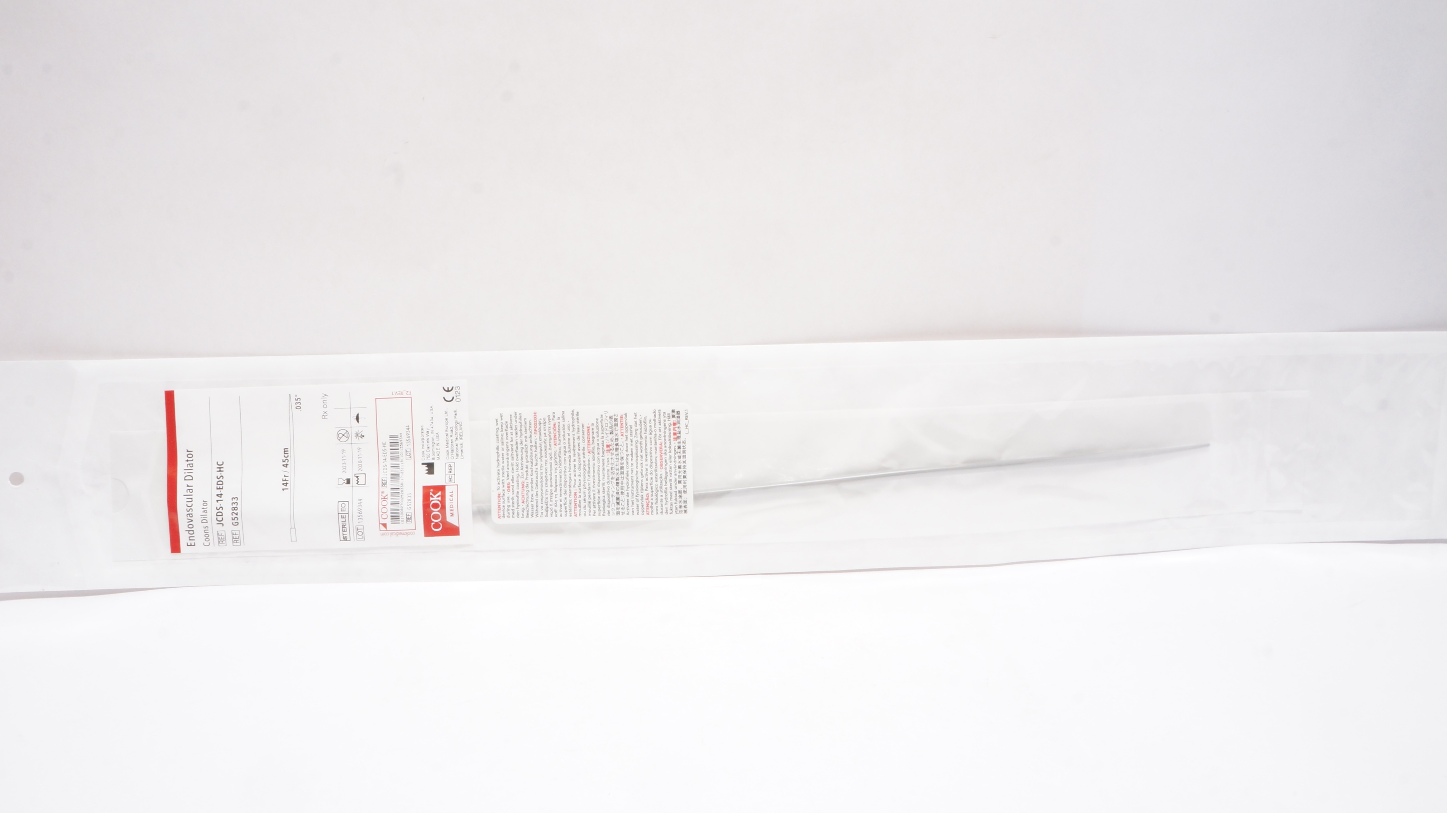 Cook G52833  Endovascular Dilator, Coons Dilator 14Fr. x 45cm