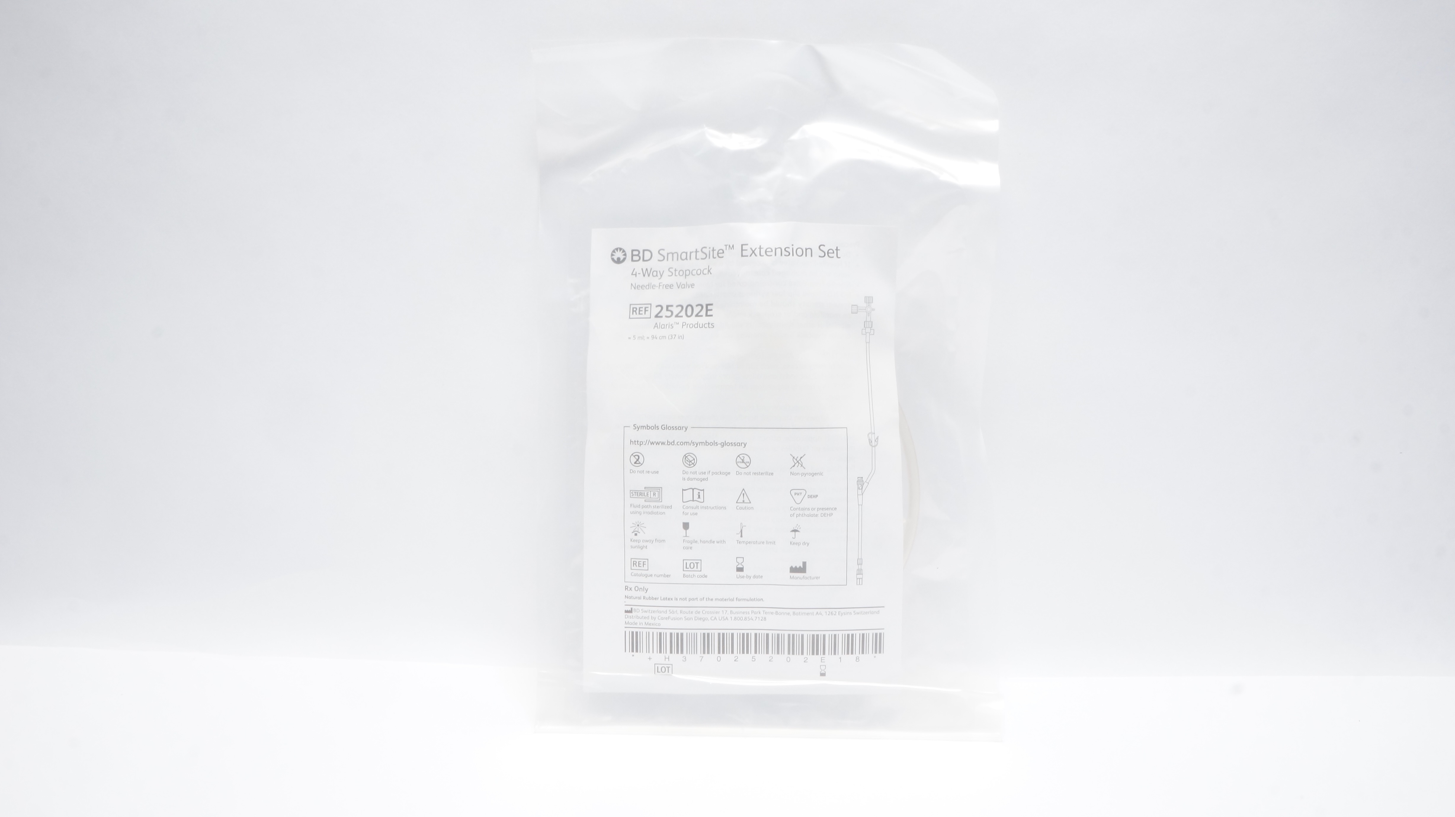 BD 25202E SmartSite Extension Set 4-Way Stopcock 5ml 37In