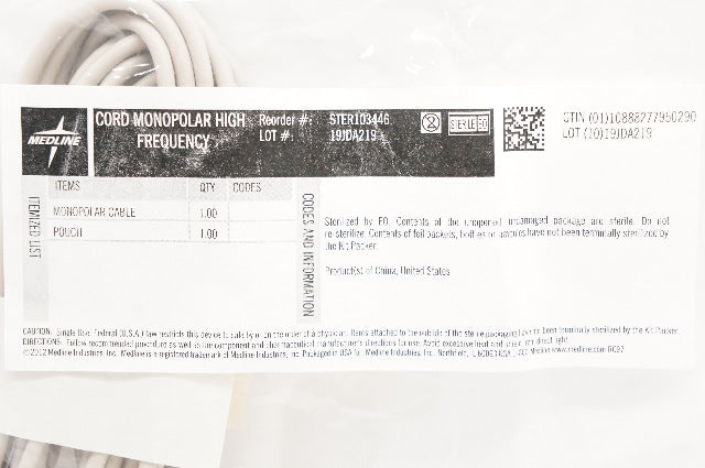 Medline STER103446 Cord Monopolar High Frequency