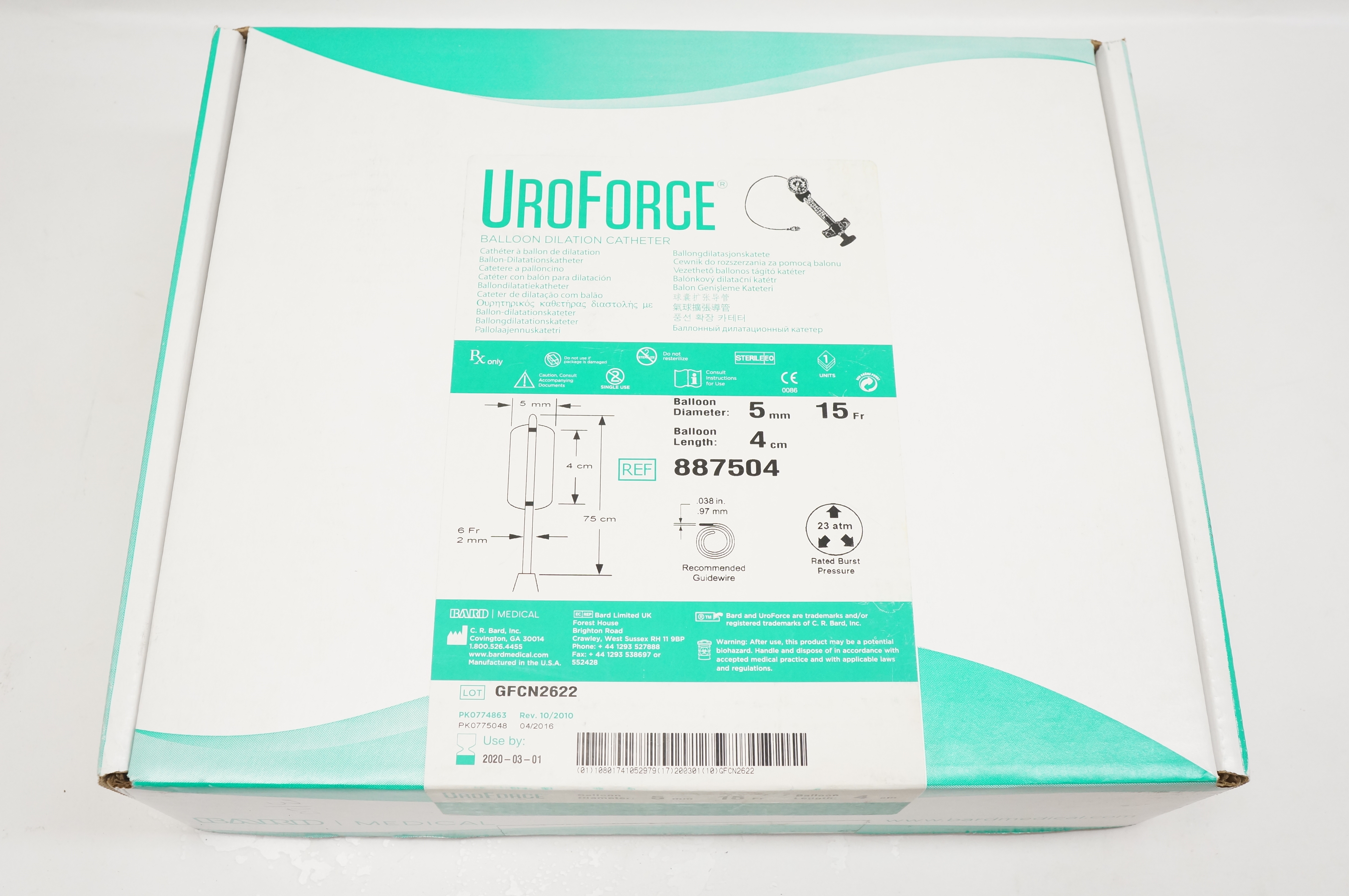 Bard 887504 UroForce Balloon Dilation Cath. 15Fr, 4cm x 5mm (x)
