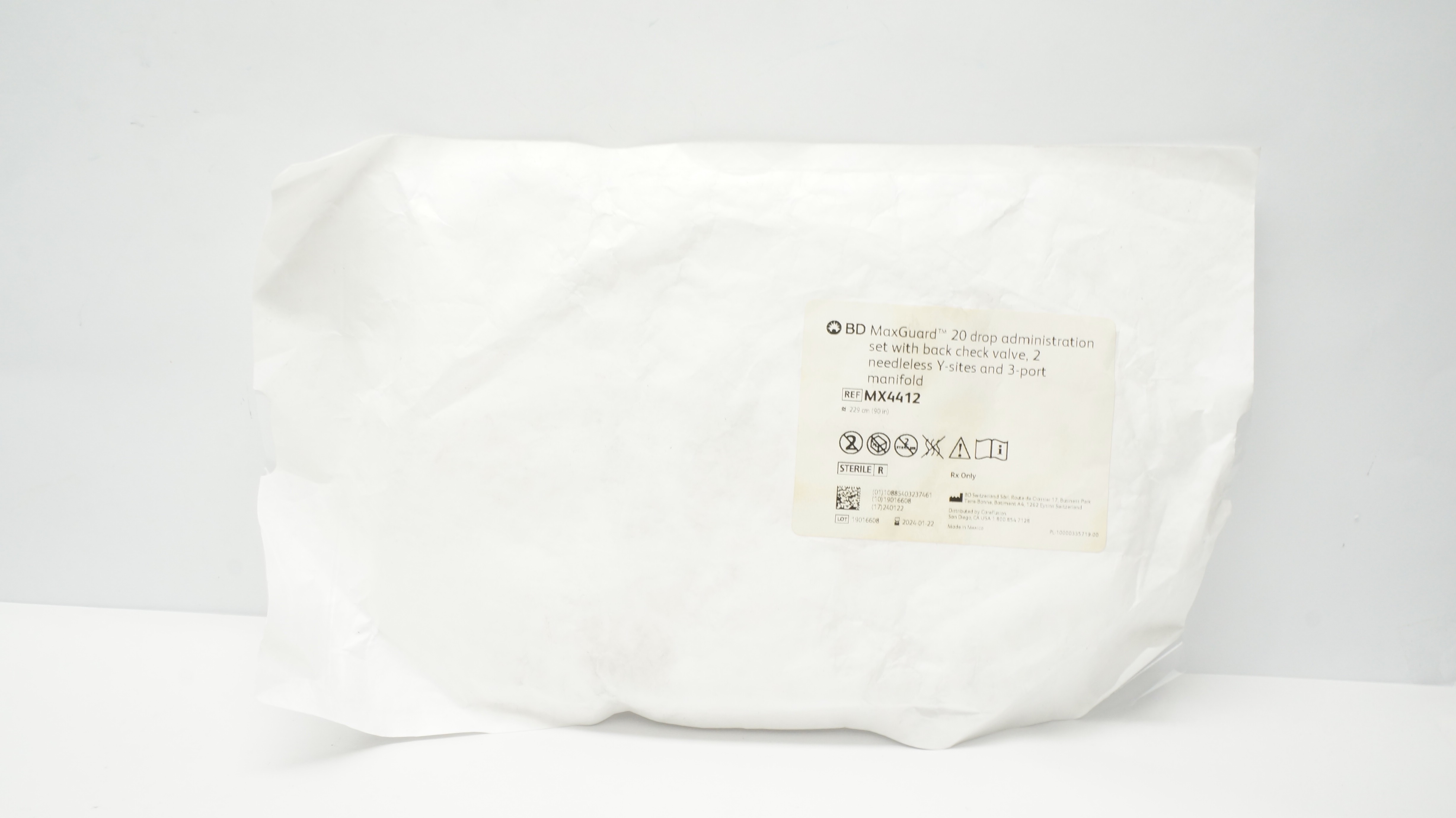 BD MX4412 MaxGuard 20drops Administration Set 90In (x)