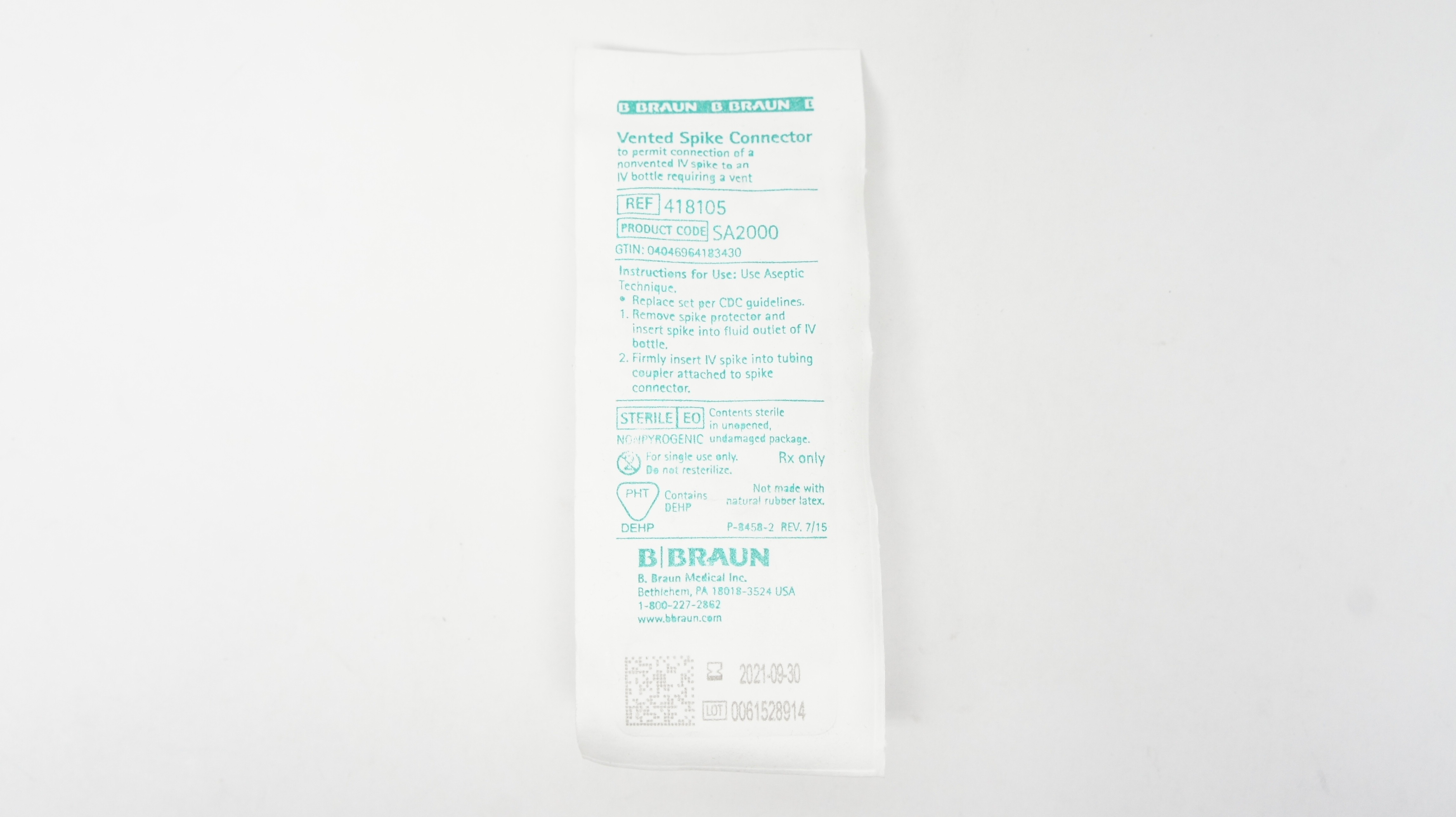 B. Braun 418105 Vented Spike Connector (x)