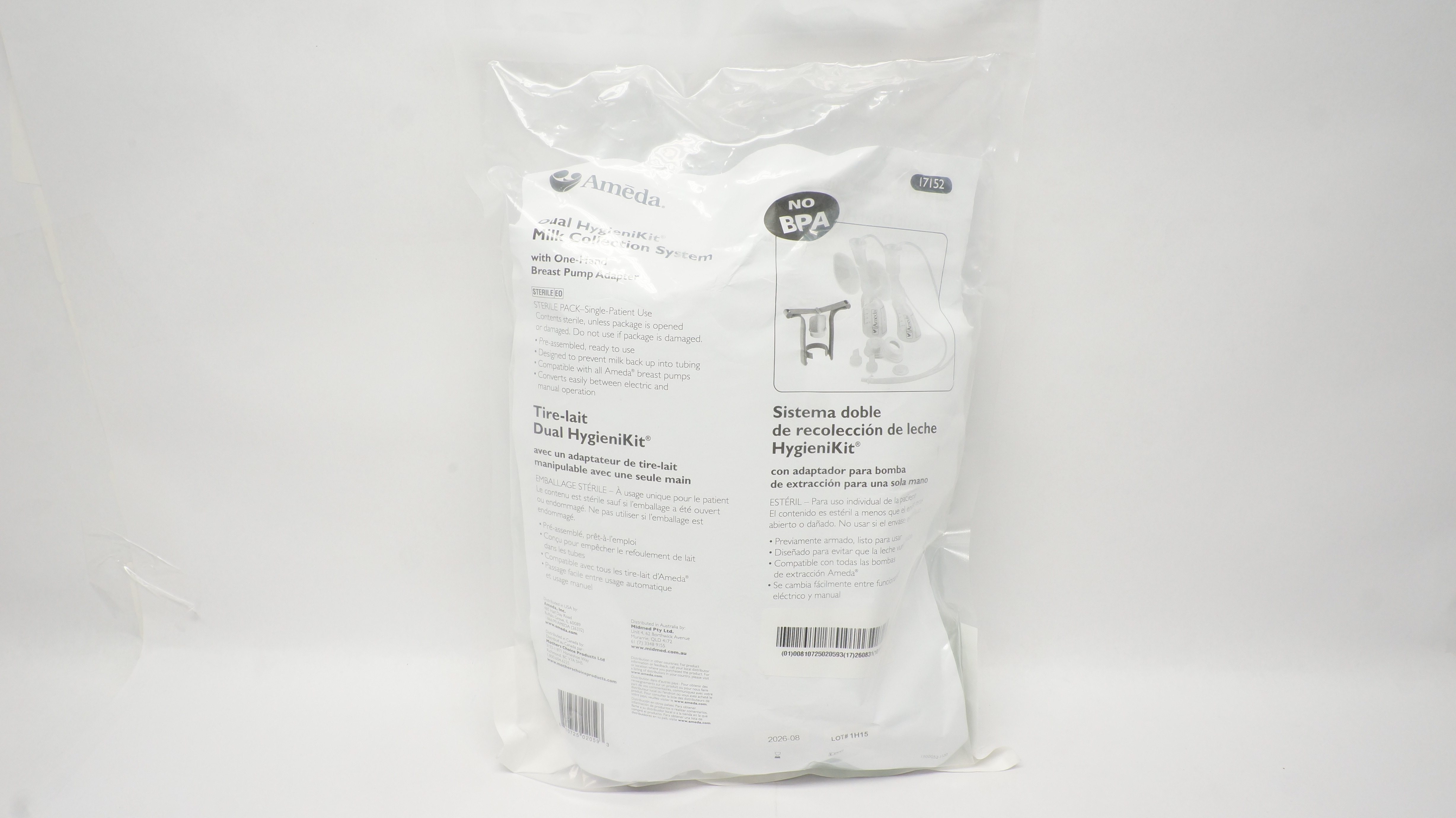 Ameda 17152 Dual HygieniKit Milk Collection System