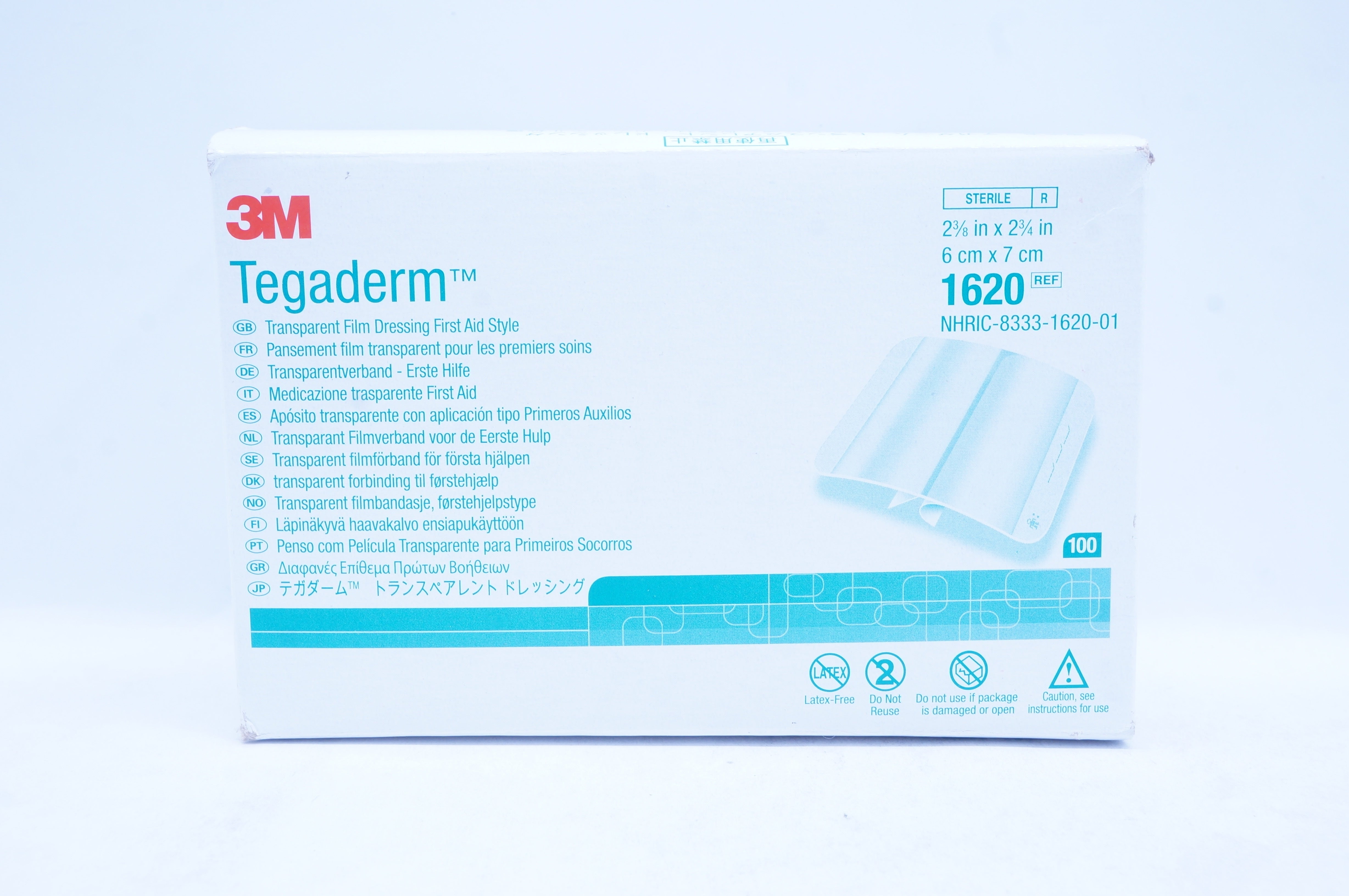 3M 1620 Transparent Film Dressing First Aid Style 2 3/8 x 2 3/4 in. - Box of 100