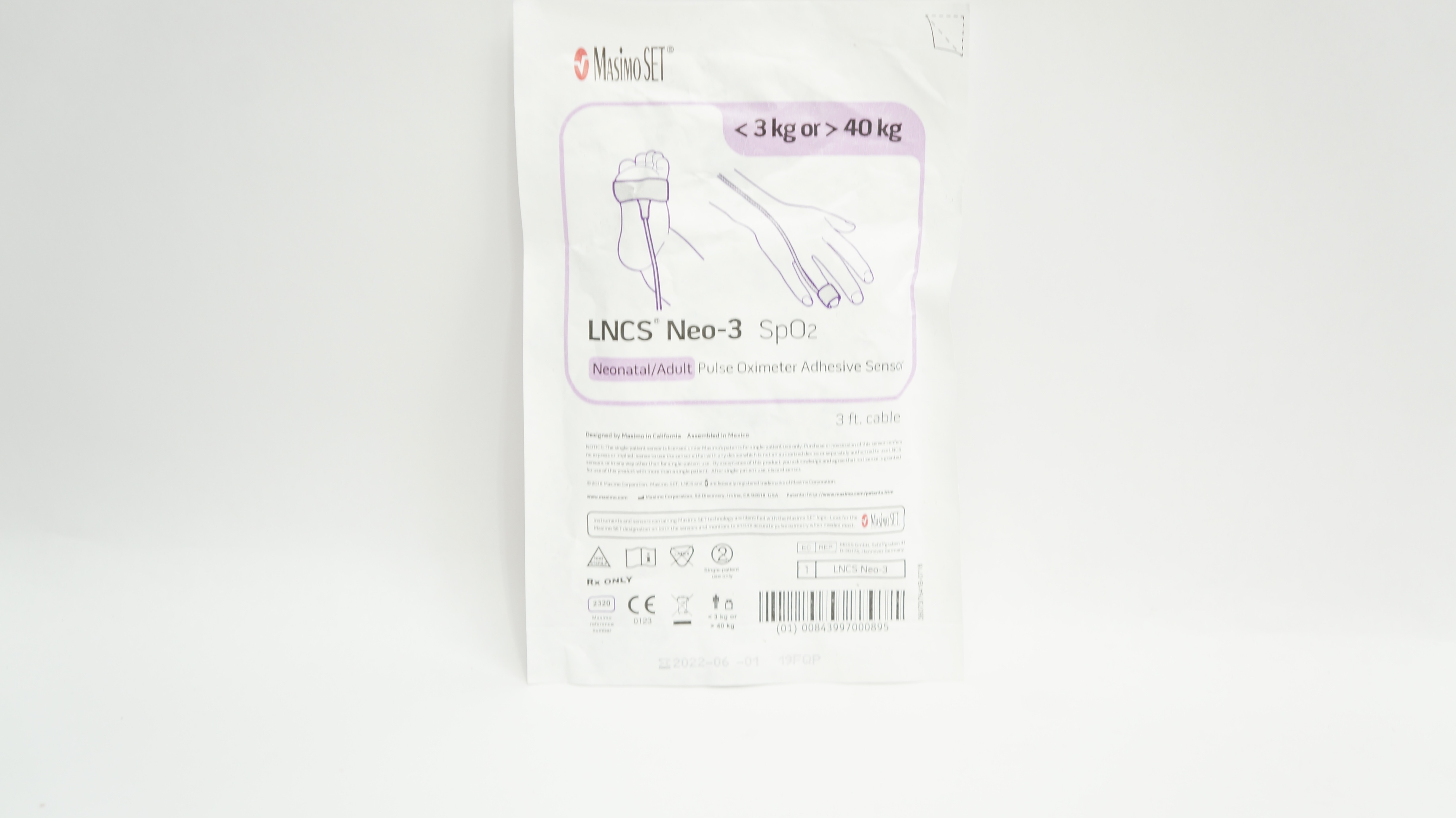 Masimo 2320 LNCS Neo-3 SpO₂ Neonatal/Adult Pulse Oximeter Adhesive Sensor (x)