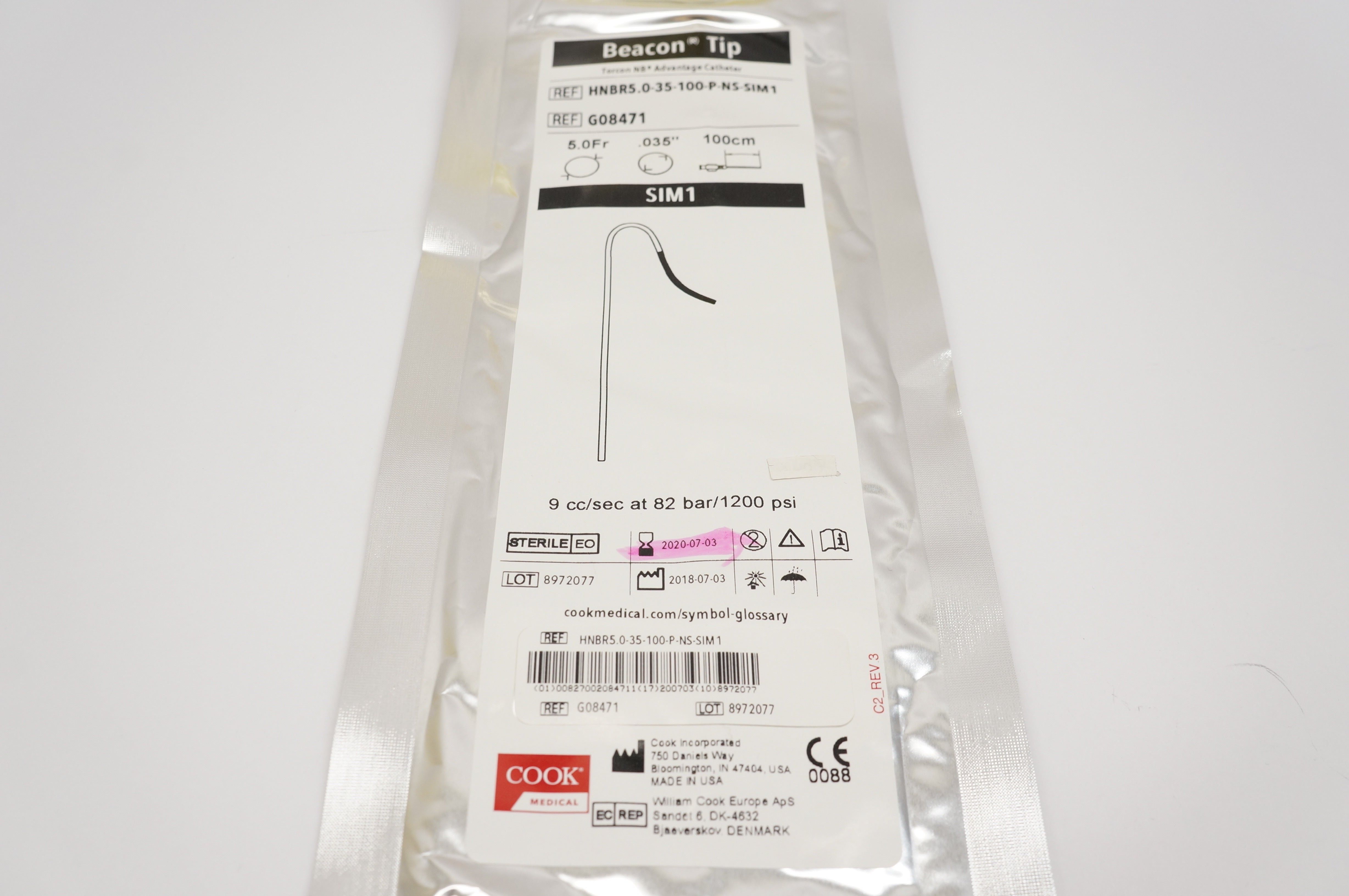 Cook G08471 Beacon Tip Torcon NB Advantage Cath. 5.0Fr x .035inch x 100cm (x)