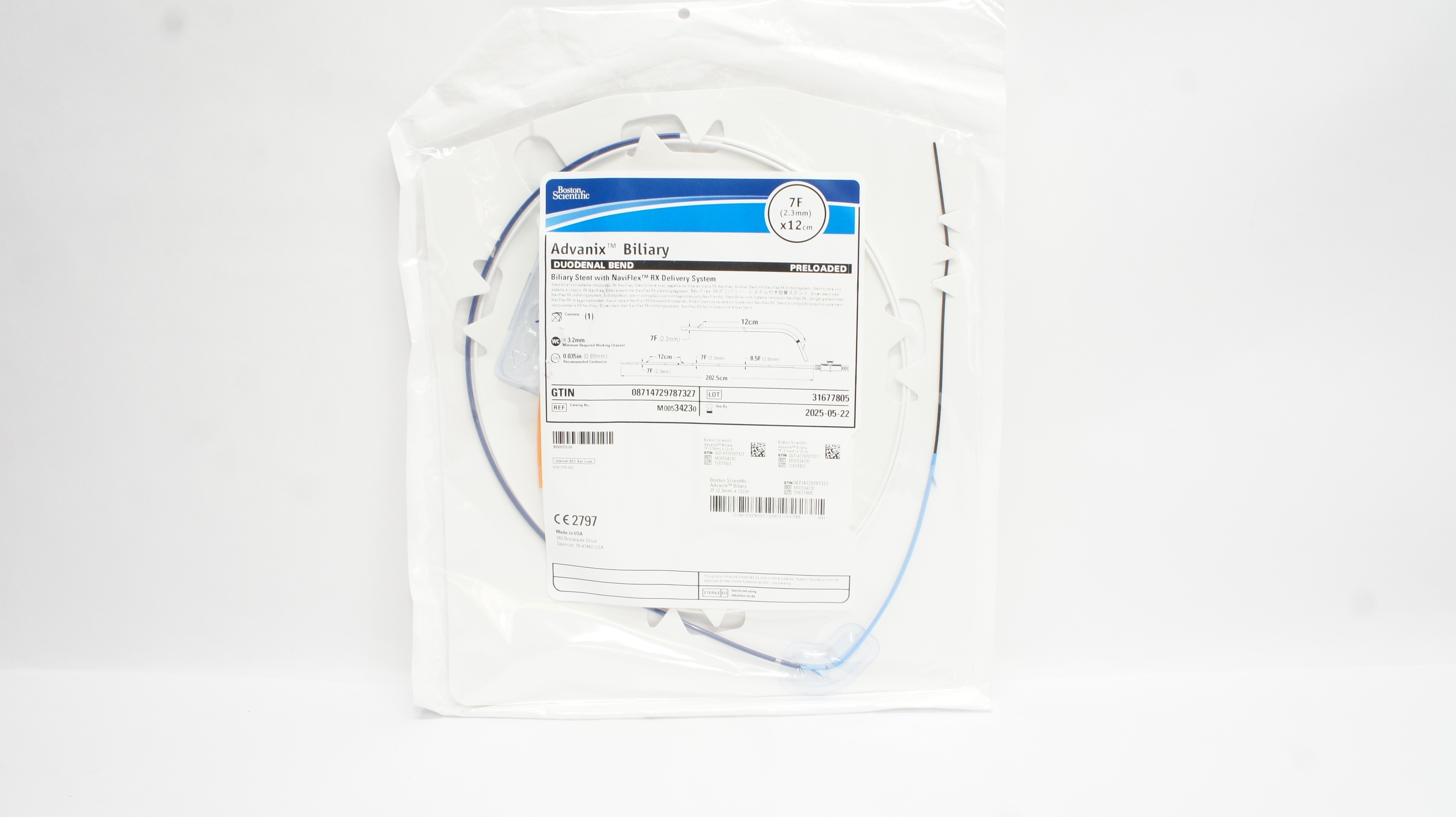 Boston Scientific 3423 Advanix Duodenal Bend Rx Biliary Stnt 7F x 12cm