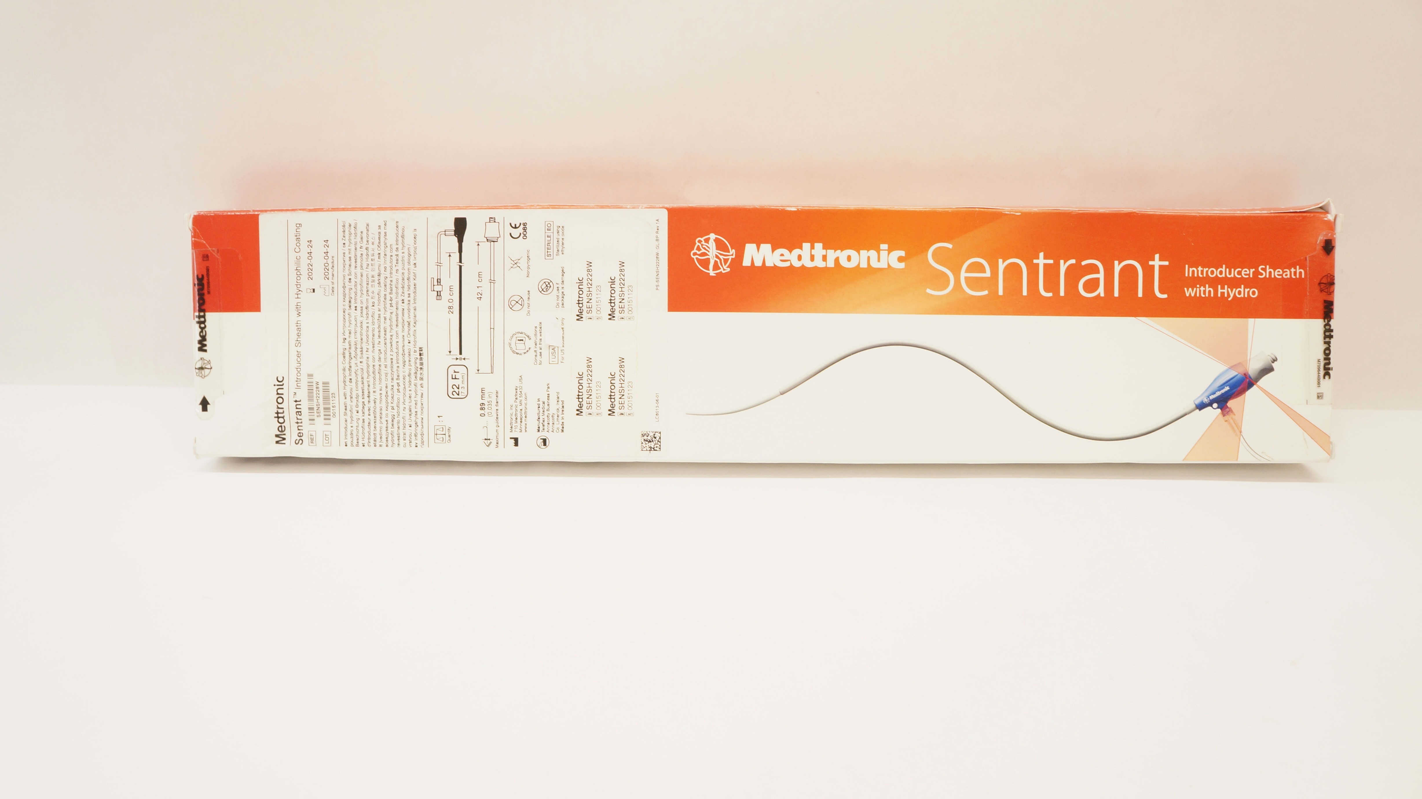 Medtronic SENSH2228W Sentrant Introducer Sheath W/Hydrophilic Coating 22Fr.(x)