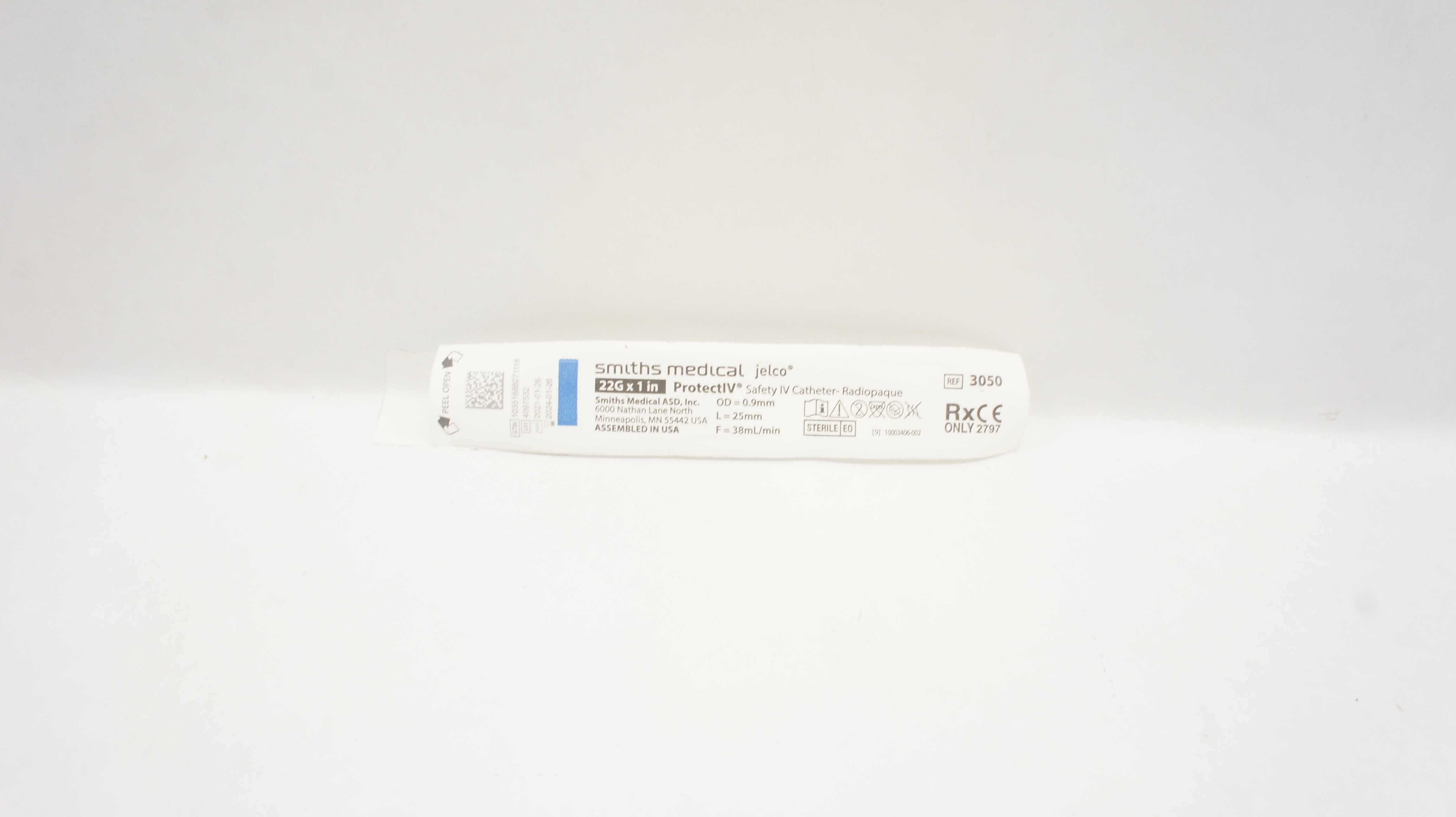 Smiths Medical 3050 JELCO ProtectIV Safety I.V. Cath. 22G x 1inch