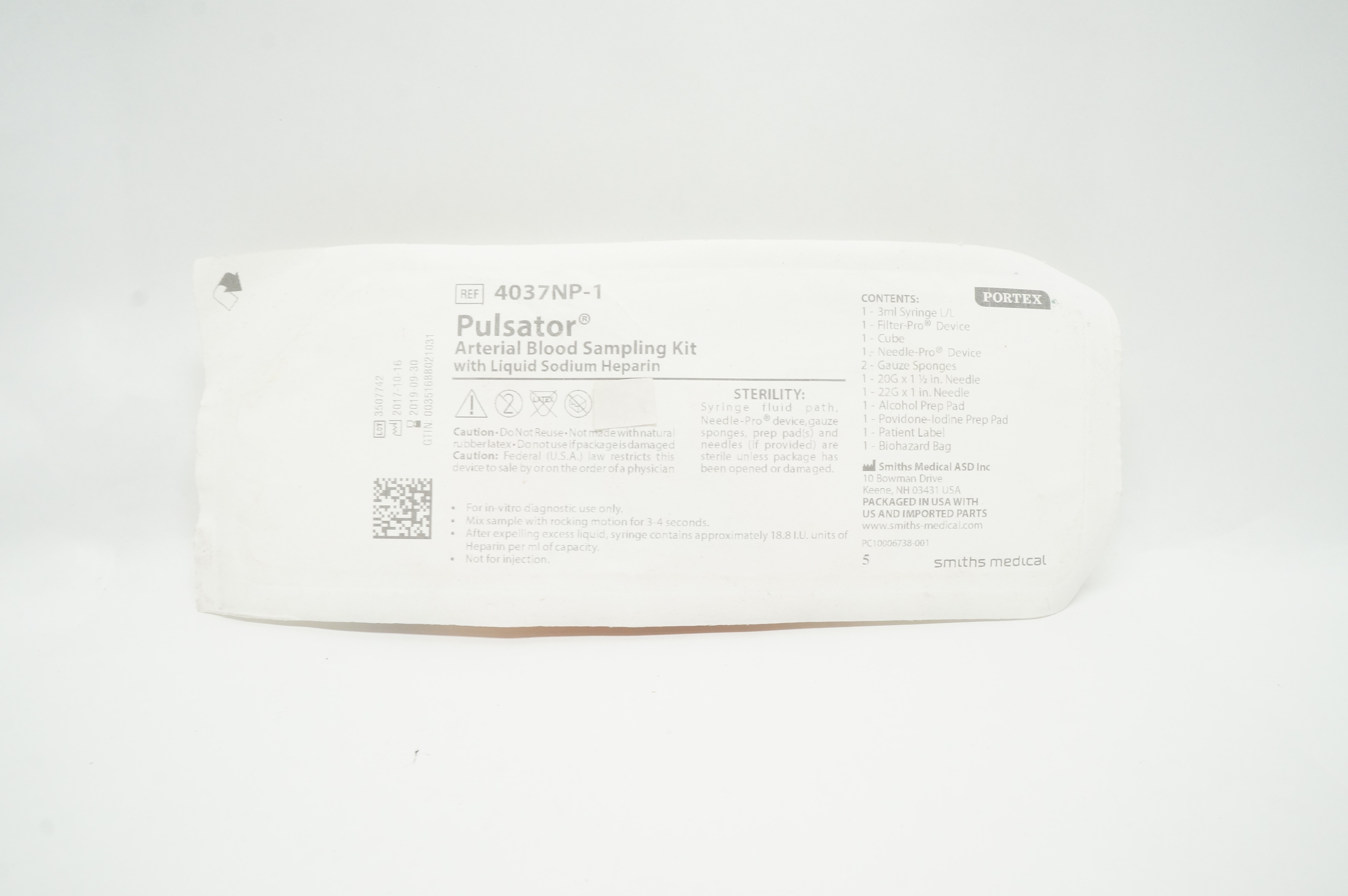 Smiths Medical 4037NP-1 Portex Pulsator Arterial Blood Sampling Kit (x)