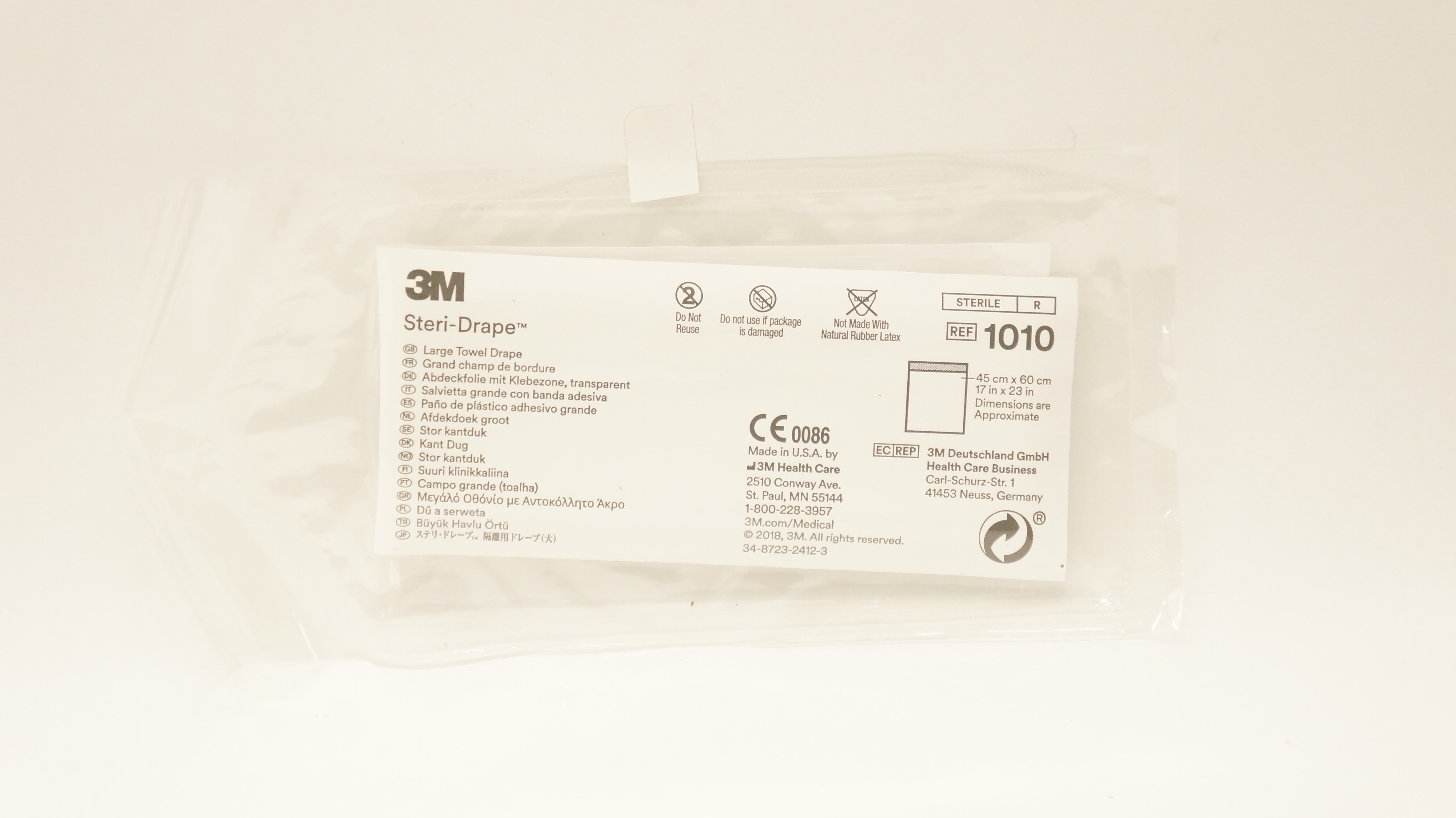 3M 1010 Steri-Drape Large Towel Drape 17 inch x 23 inch