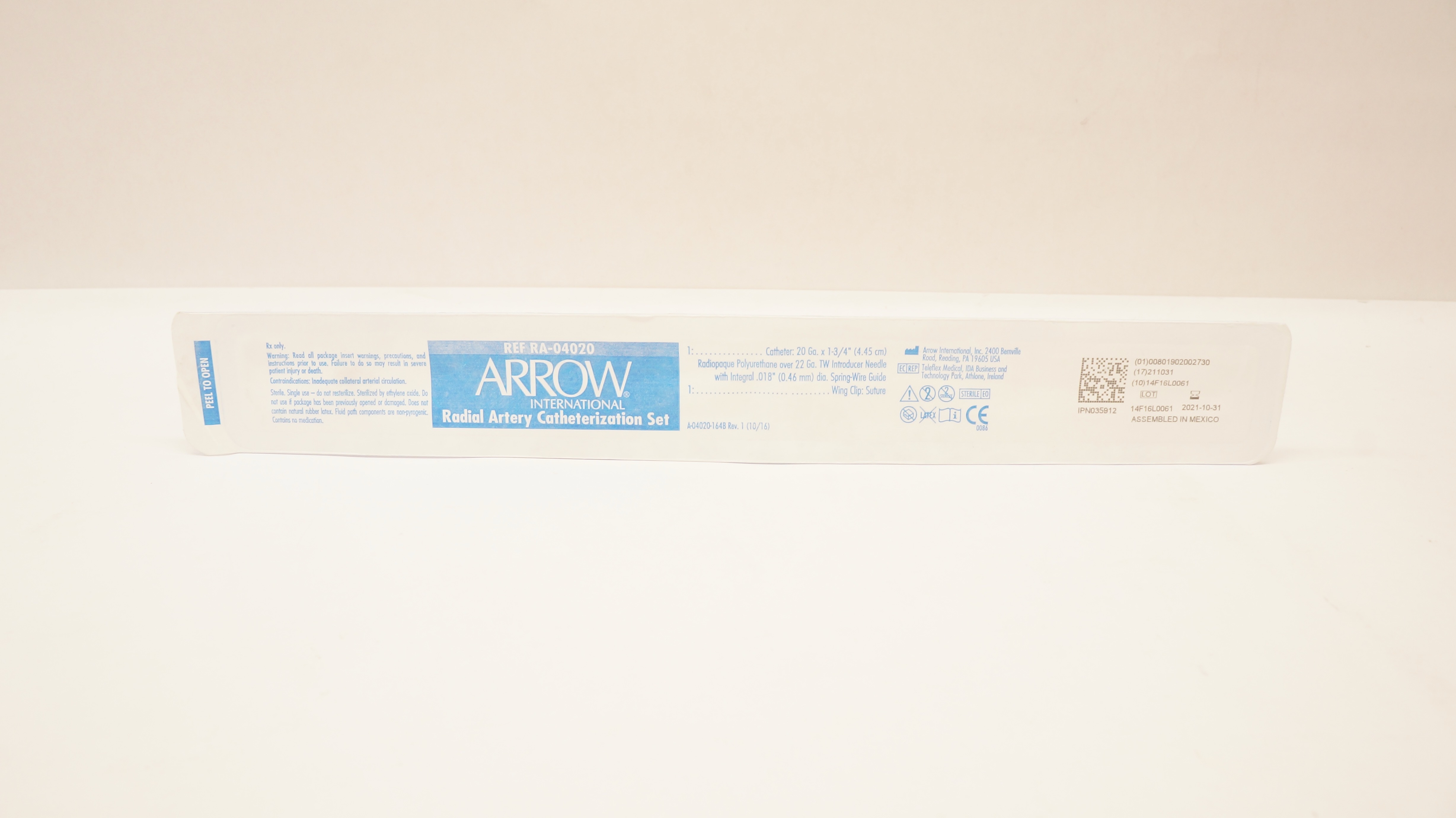 Arrow RA-04020 Radial Artery Catheterization Set 20Ga x 1-3/4inch (x)