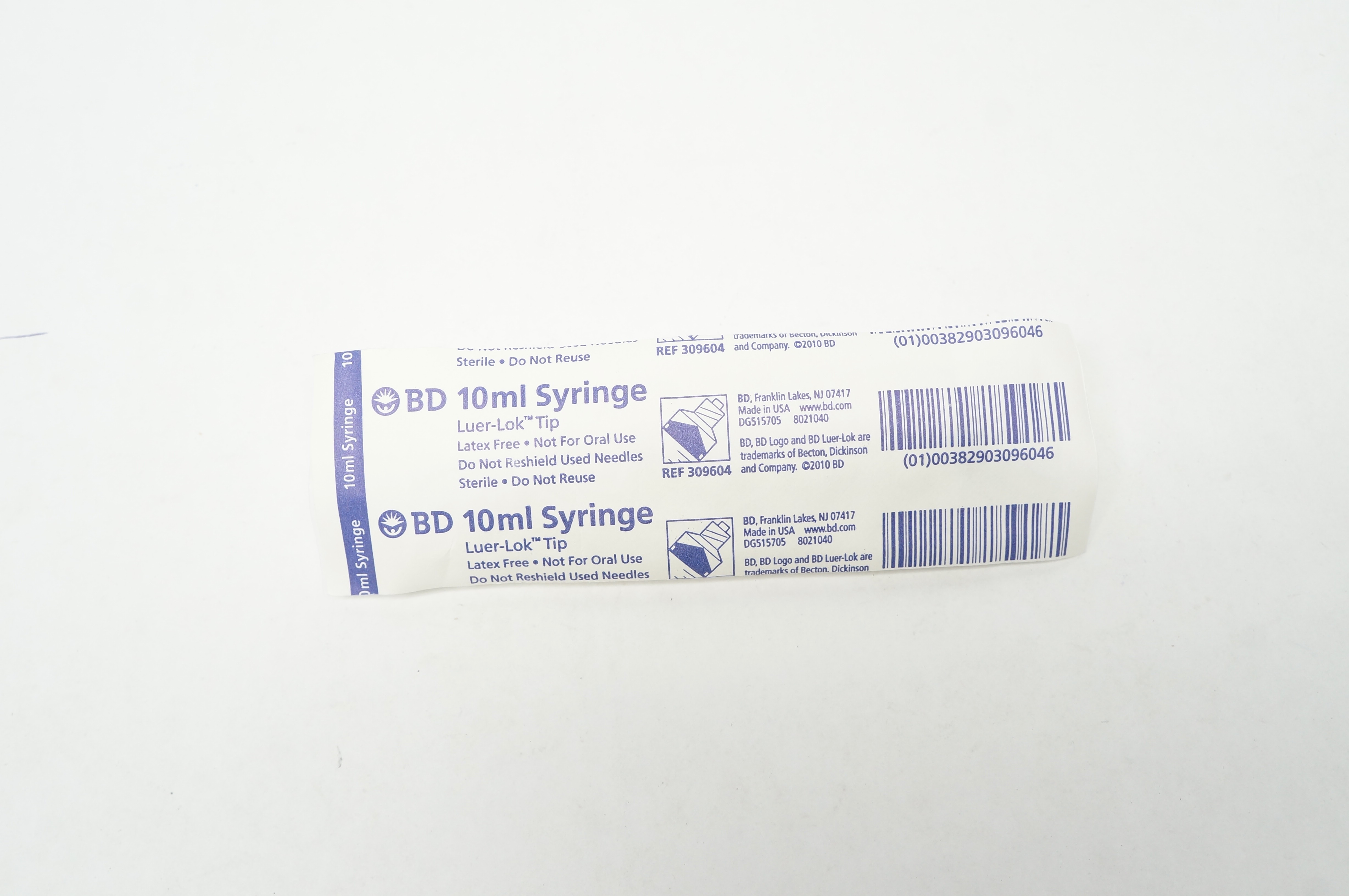 BD 309604 Luer-Lok Tip Syringe 10ml