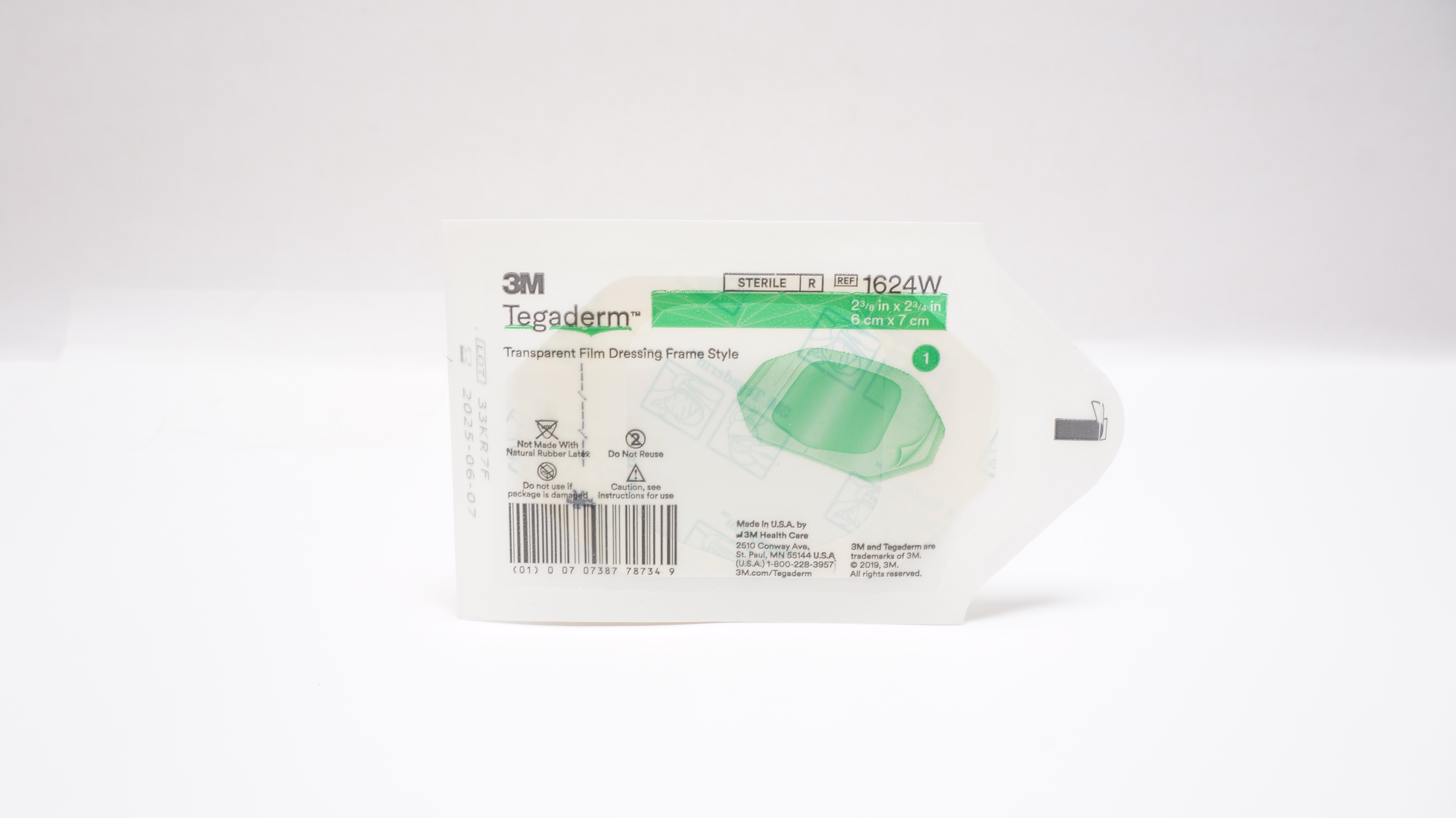 3M 1624W Tegaderm Transparent Film Dressing Frame Style 2-3/8 x 2-3/4 inch